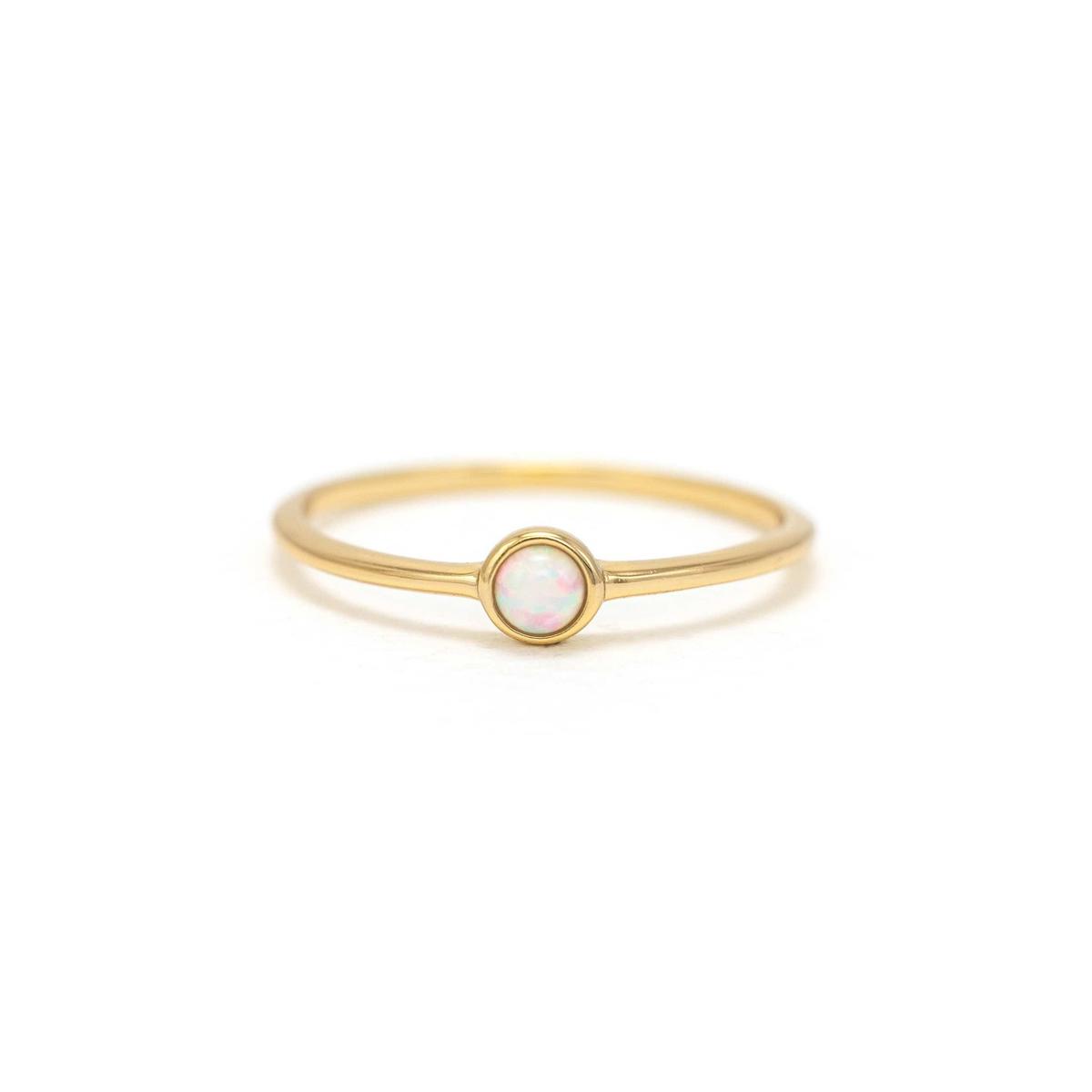 Demi-Fine Opal Ring - White Opal
