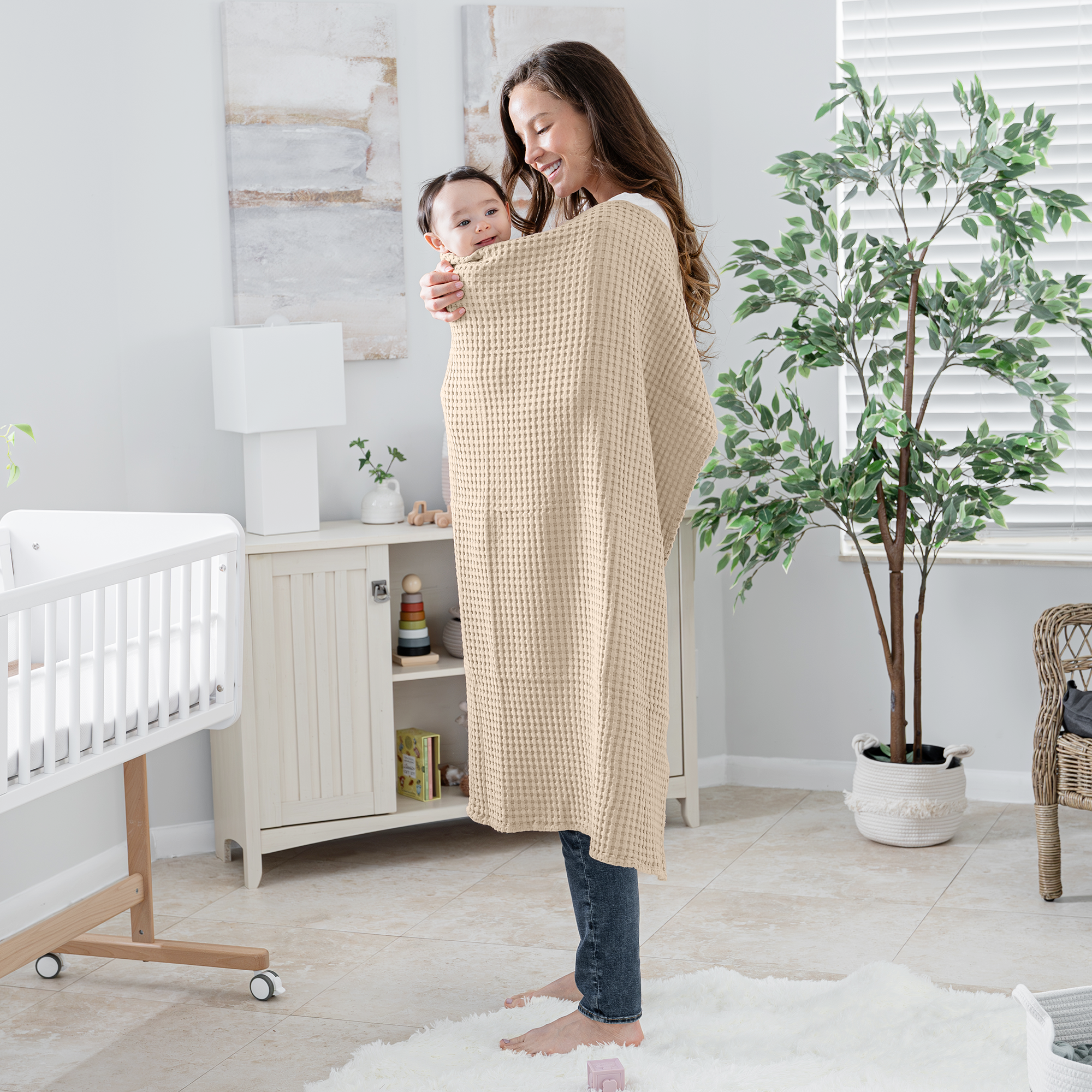 Baby Waffle Blankets by Comfy Cubs in Sand