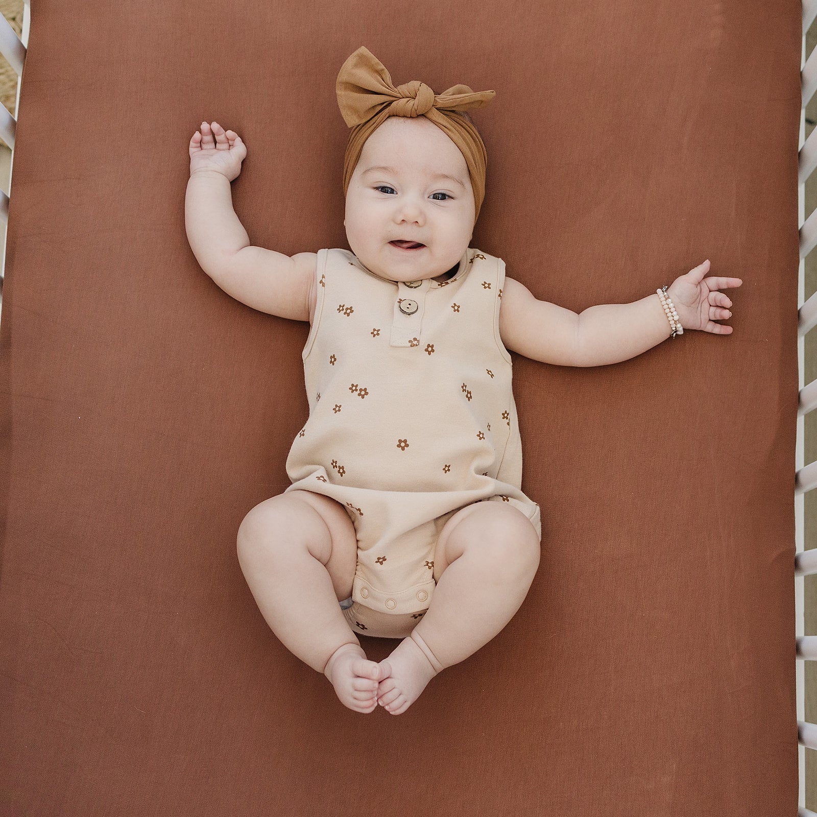 Rust Bamboo Stretch Crib Sheet  Mebie Baby   