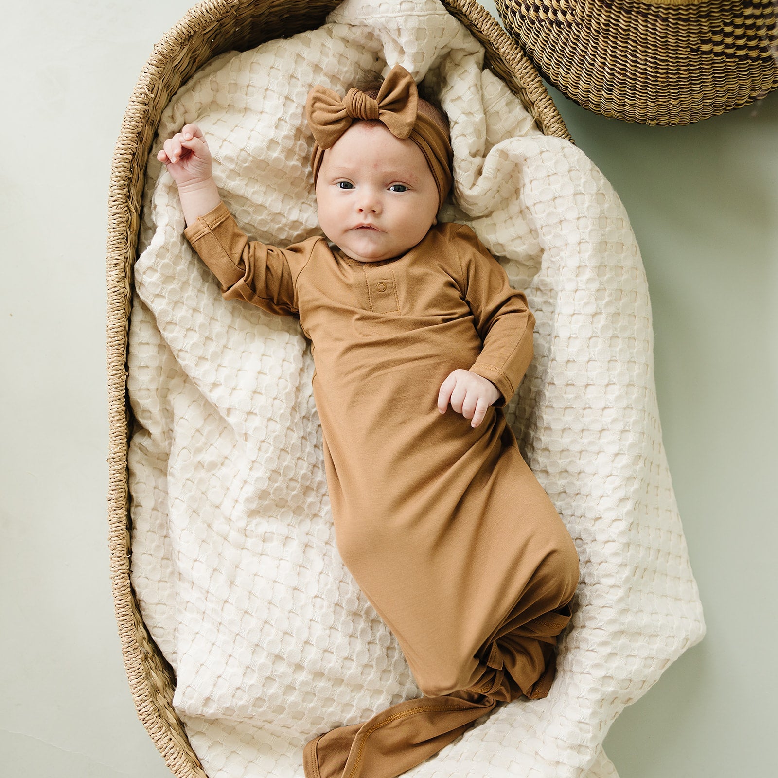 Mustard Bamboo Knot Gown  Mebie Baby   