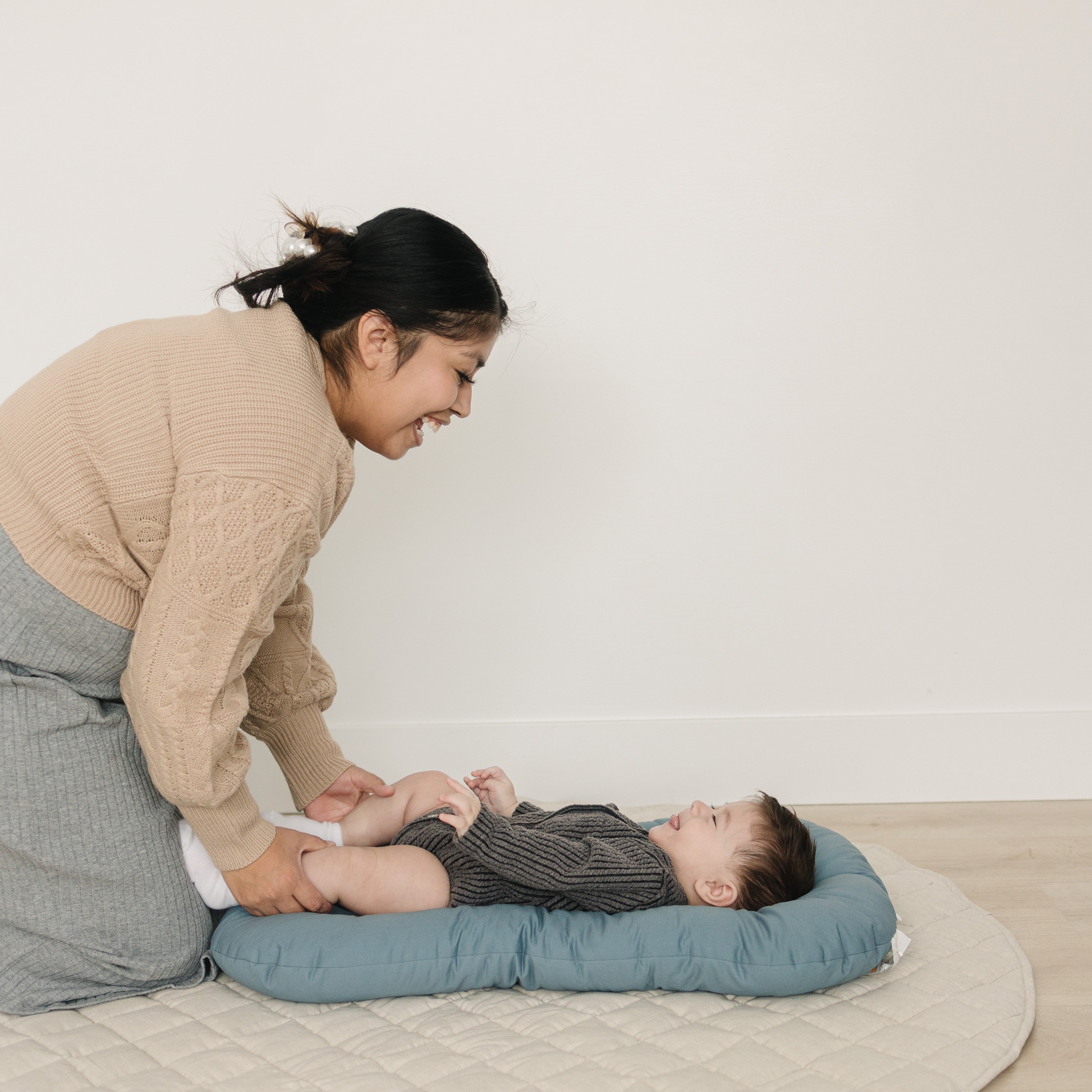 Infant Lounger Pillow - Bluejay