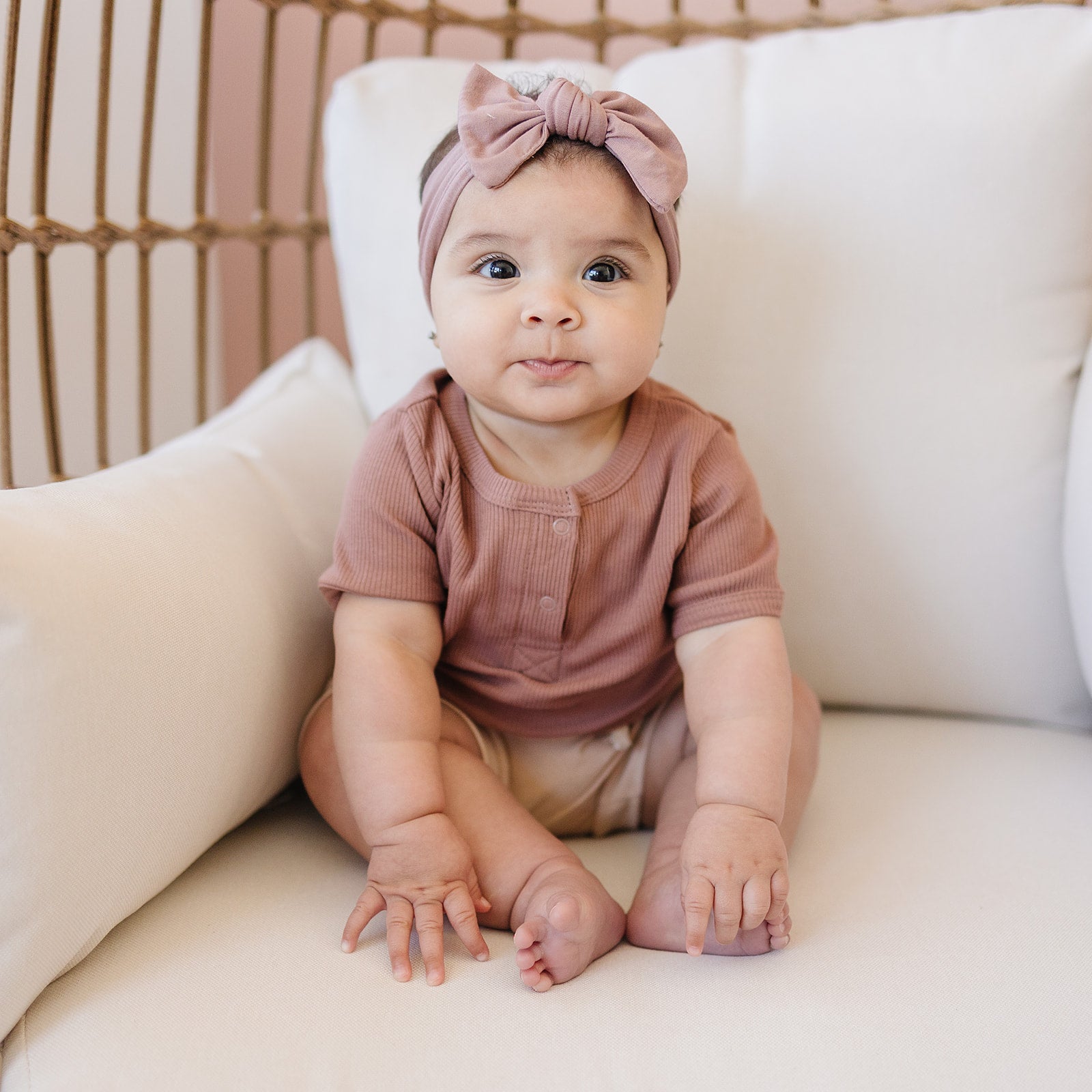 Dusty Rose Bamboo Head Wrap  Mebie Baby   