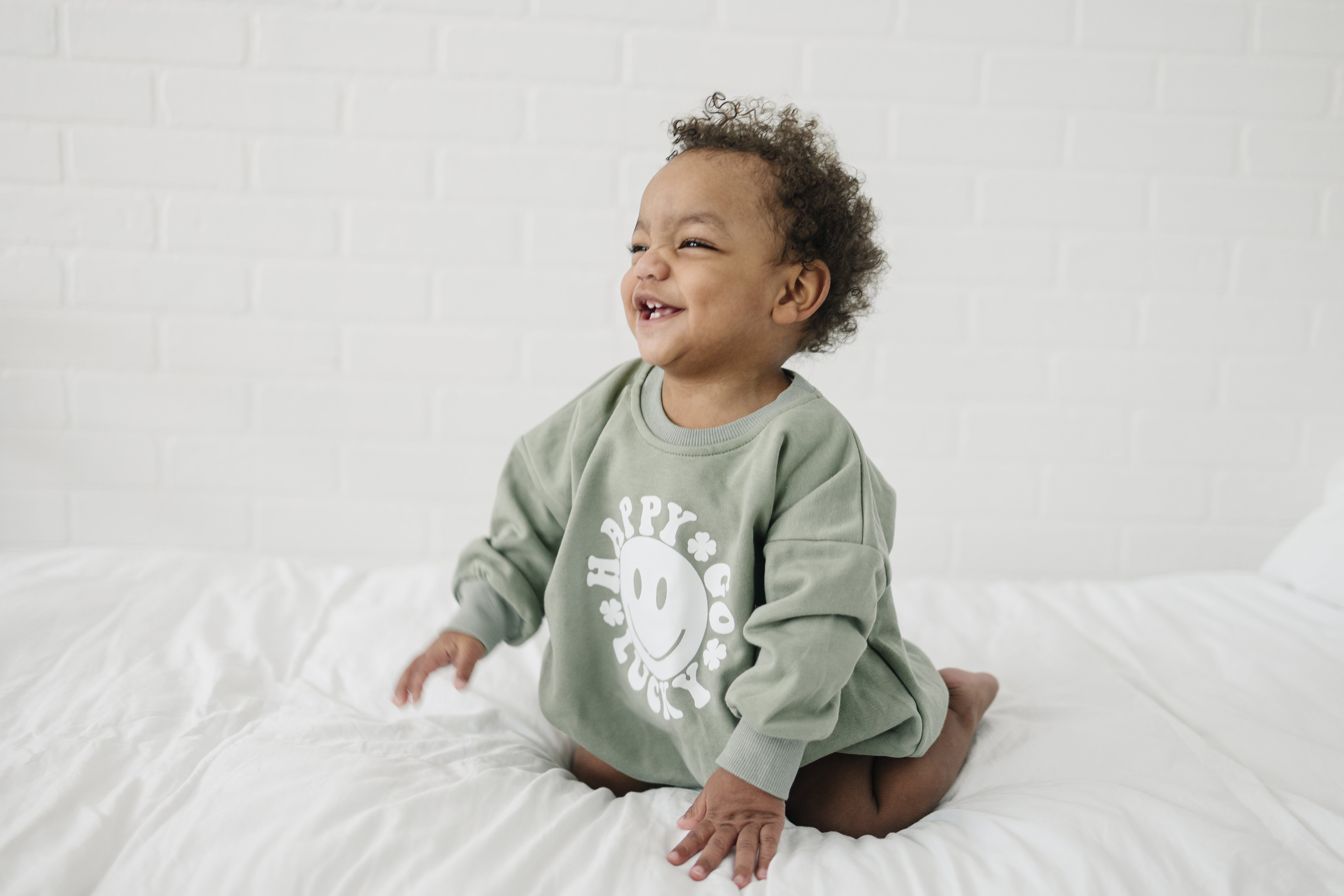 Happy Go Lucky Sweatshirt Romper - more colors