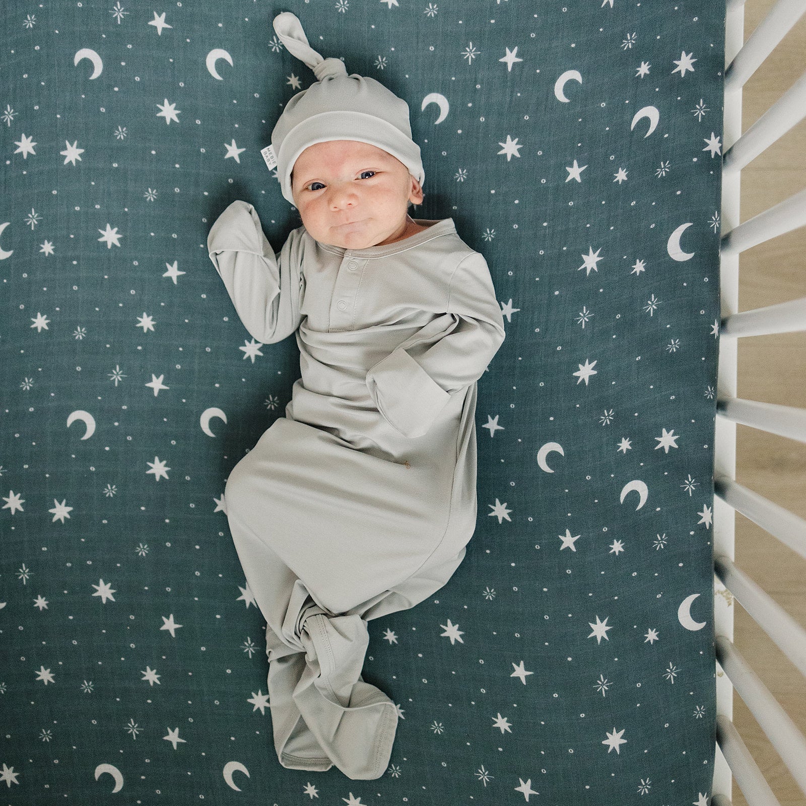 Night Sky Muslin Crib Sheet  Mebie Baby   