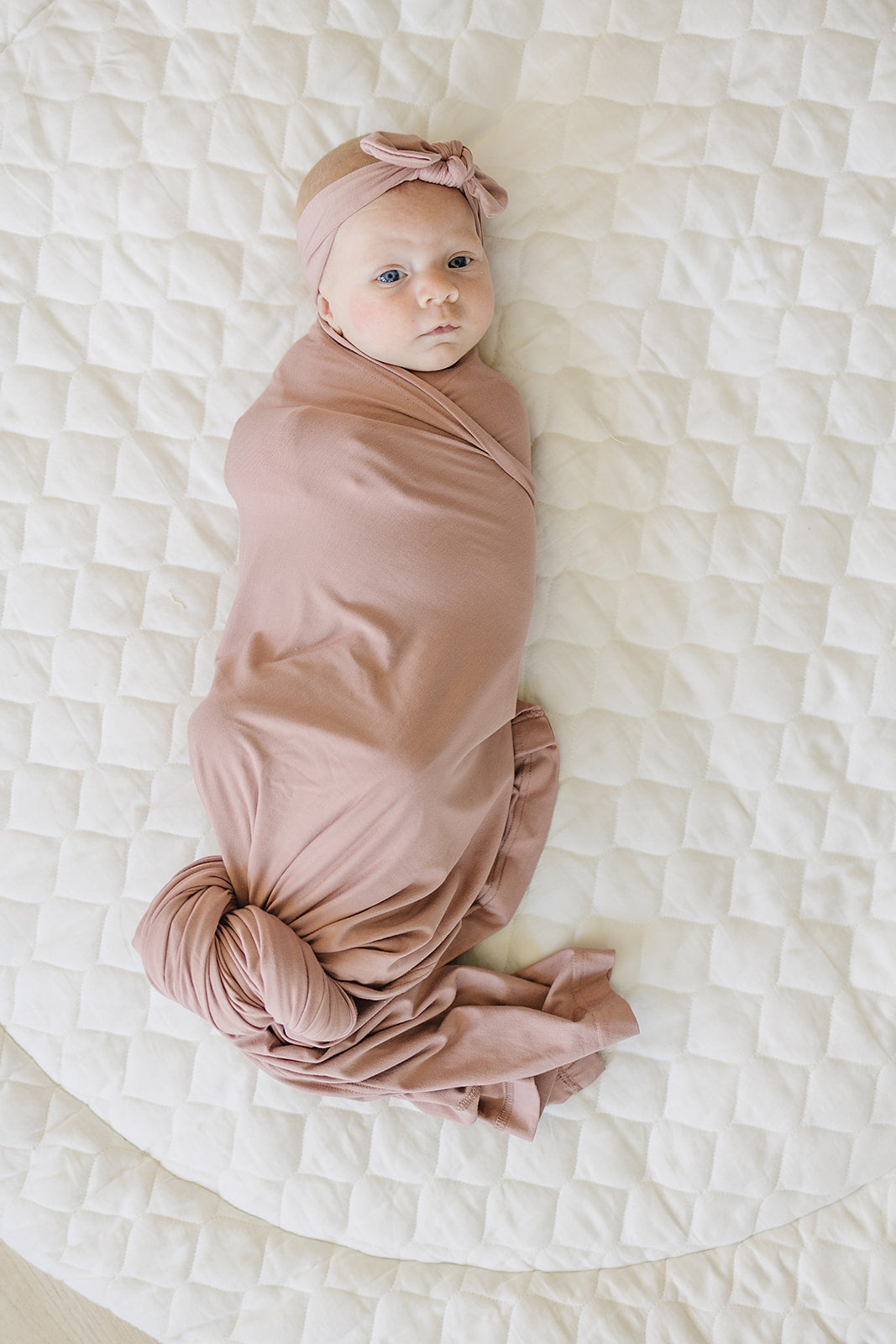 Dusty Rose Bamboo Stretch Swaddle  Mebie Baby   