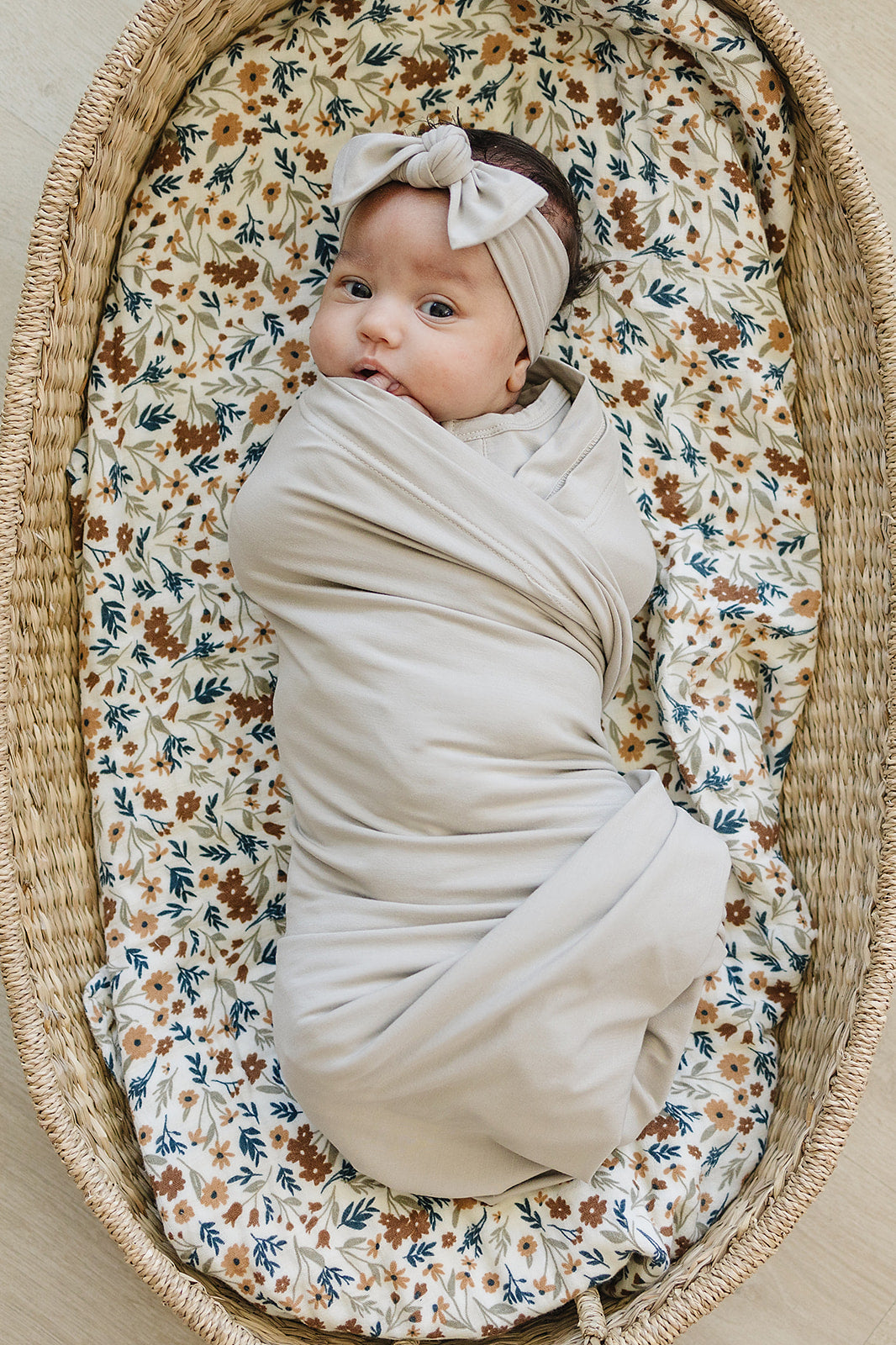 Oatmeal Bamboo Stretch Swaddle  Mebie Baby   