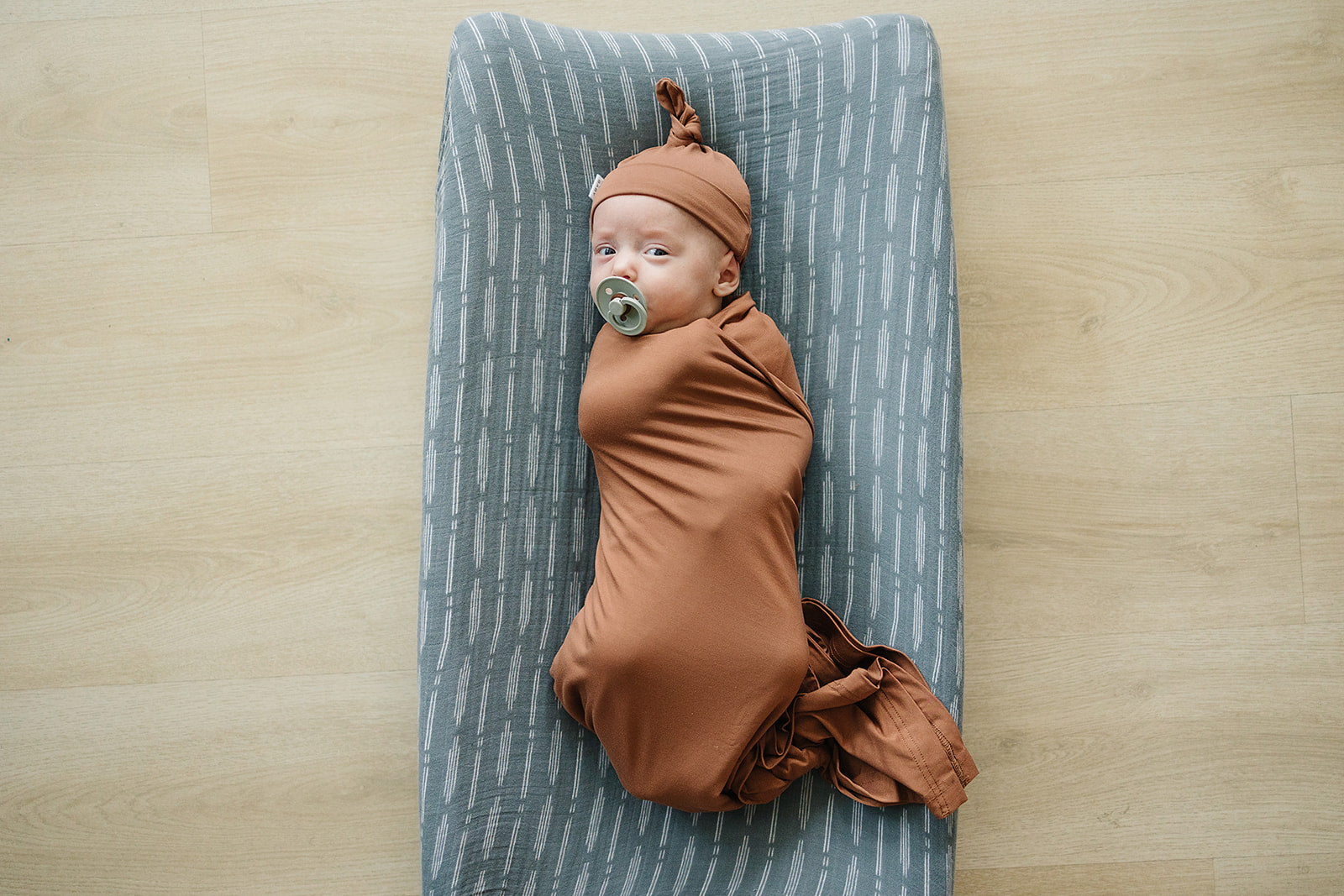 Rust Bamboo Stretch Swaddle  Mebie Baby   