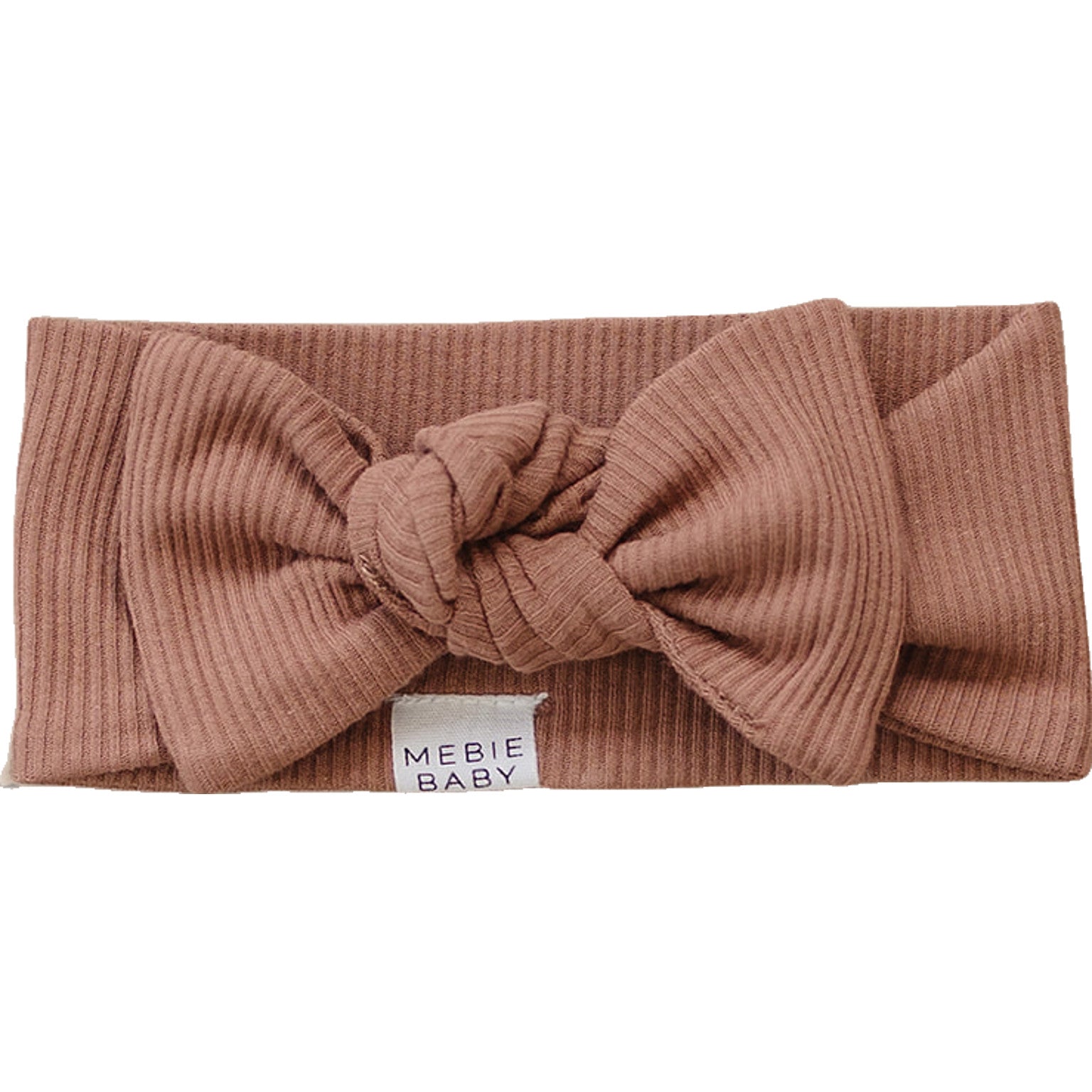 Dusty Rose Organic Cotton Ribbed Head Wrap  Mebie Baby   