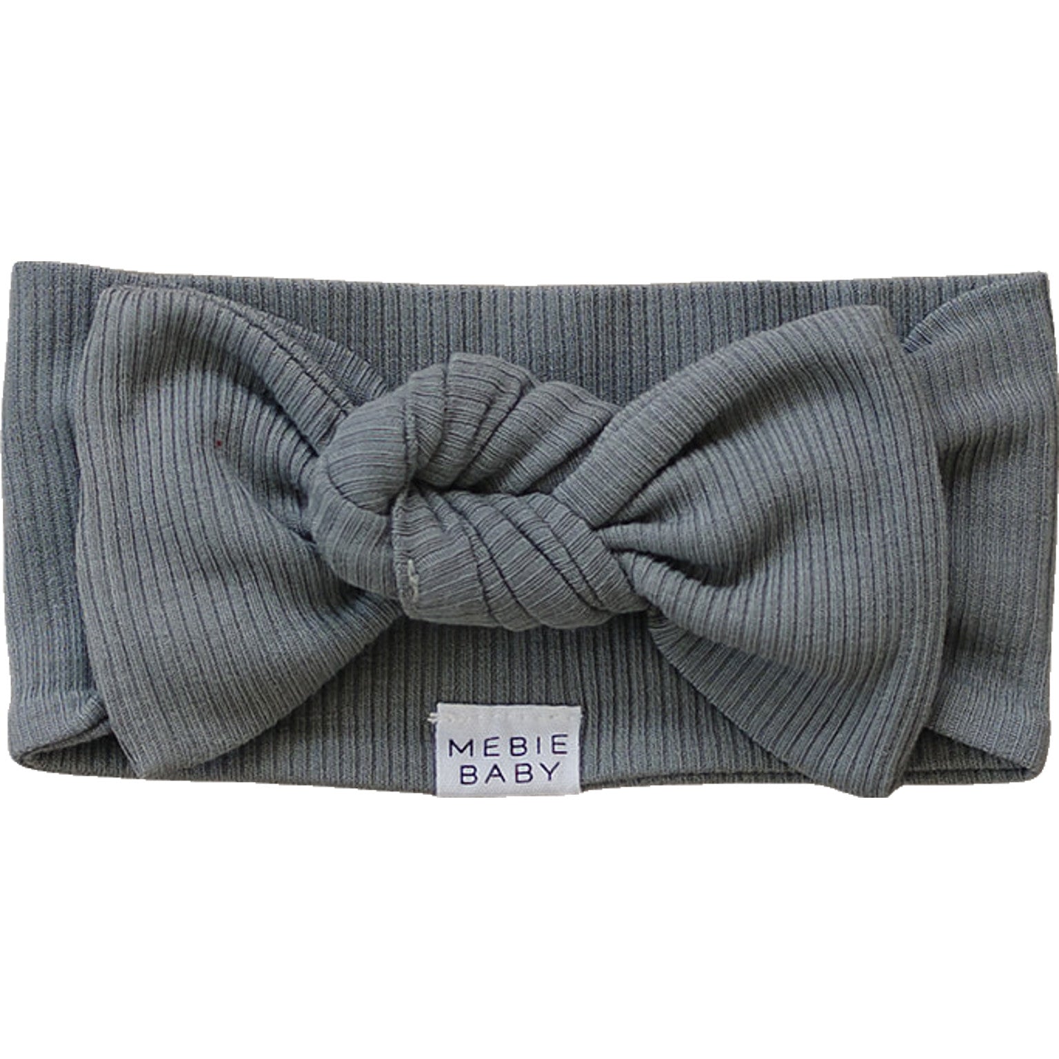 Grey Organic Cotton Ribbed Head Wrap  Mebie Baby   