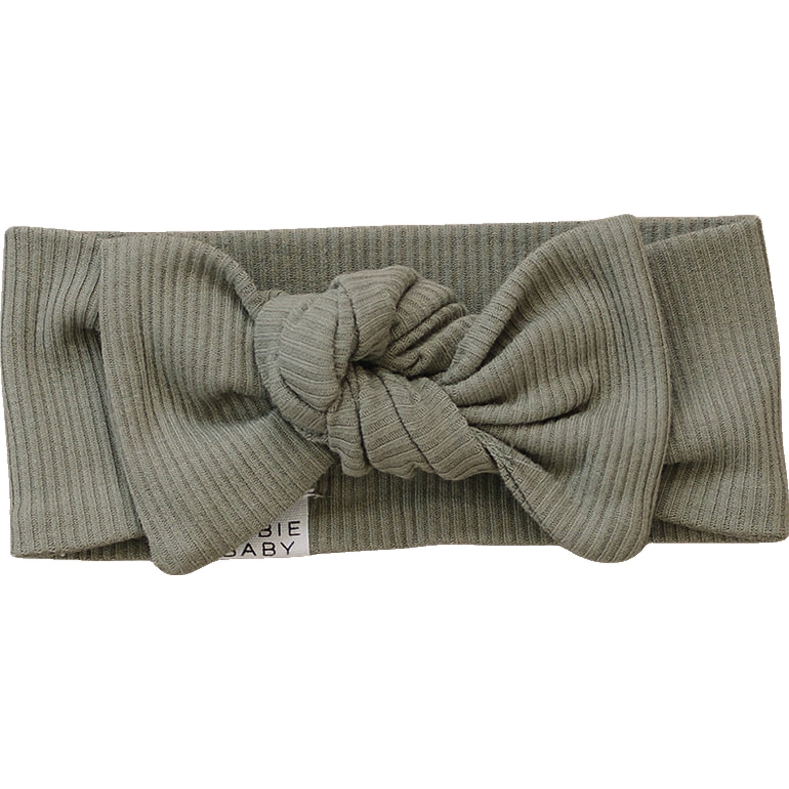 Green Organic Cotton Ribbed Head Wrap  Mebie Baby   