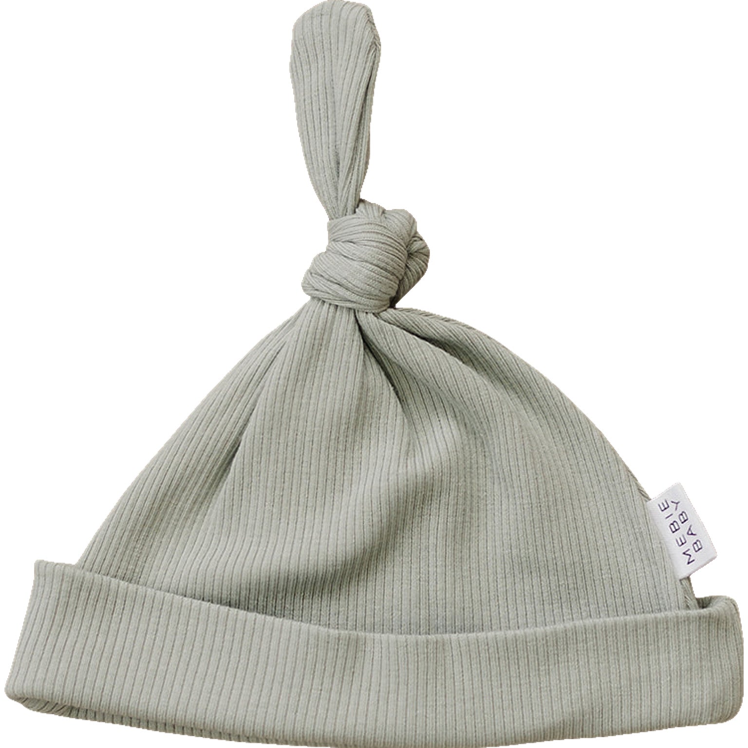 Sage Organic Ribbed Newborn Knot Hat  Mebie Baby   