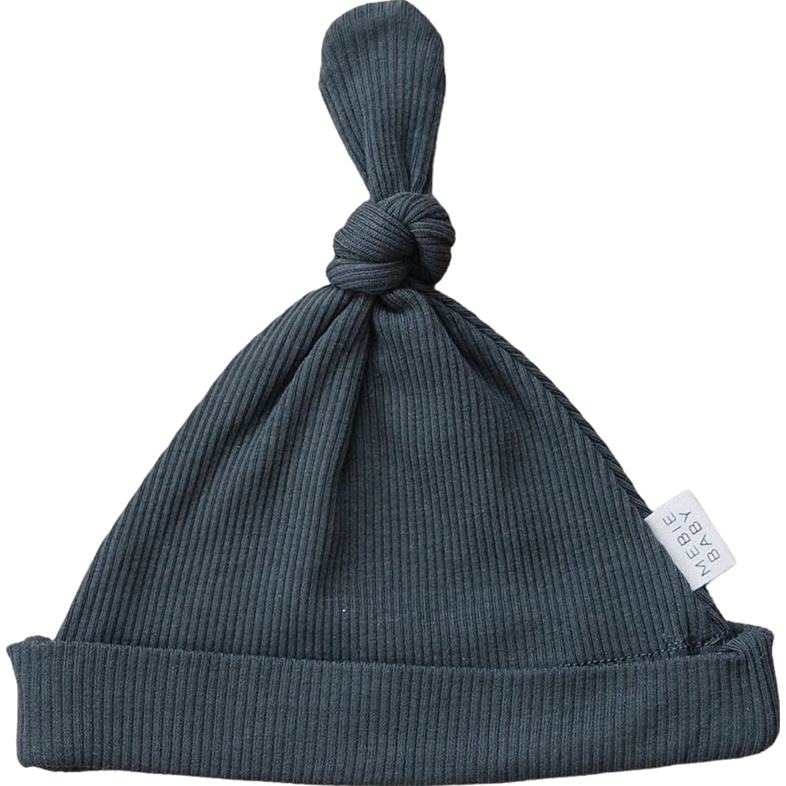 Charcoal Organic Ribbed Newborn Knot Hat  Mebie Baby   