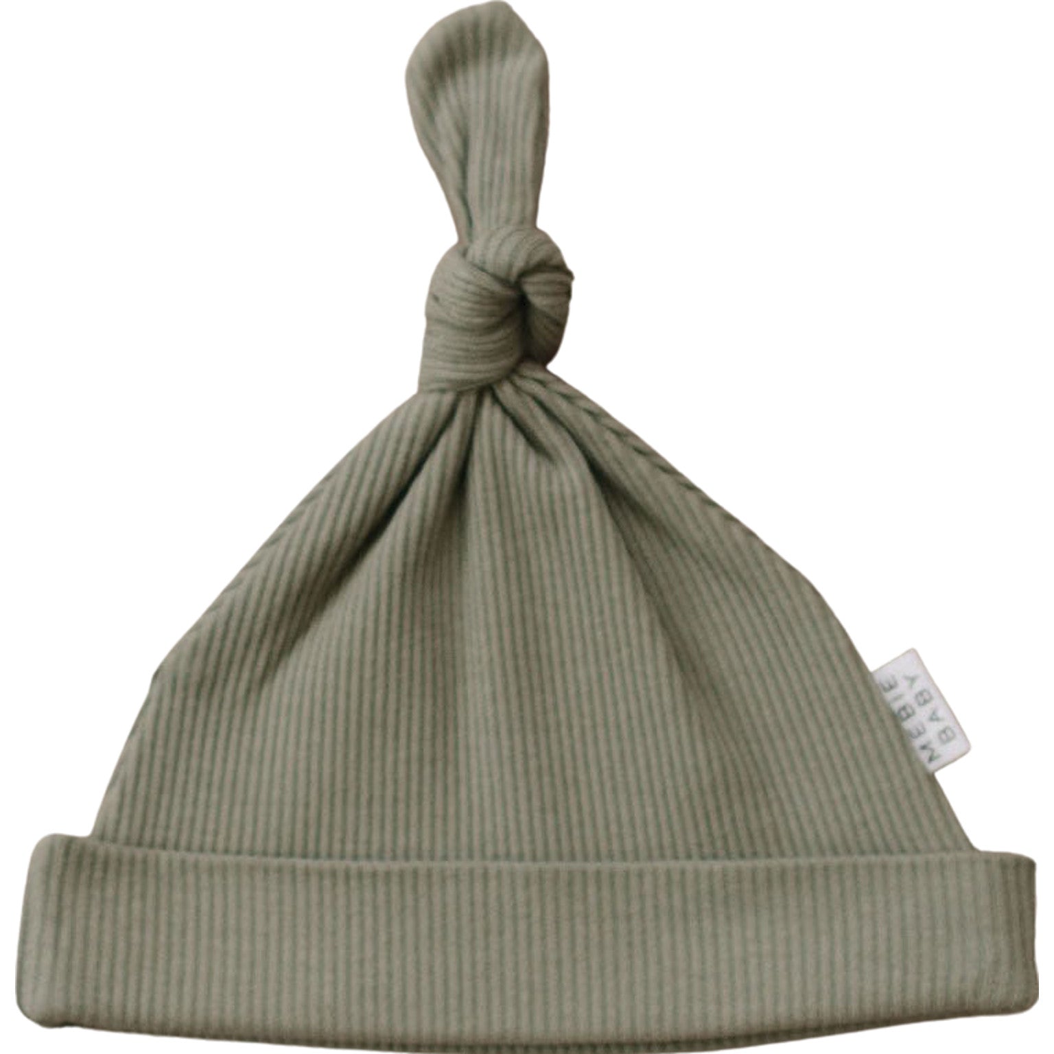 Green Organic Ribbed Newborn Knot Hat  Mebie Baby   