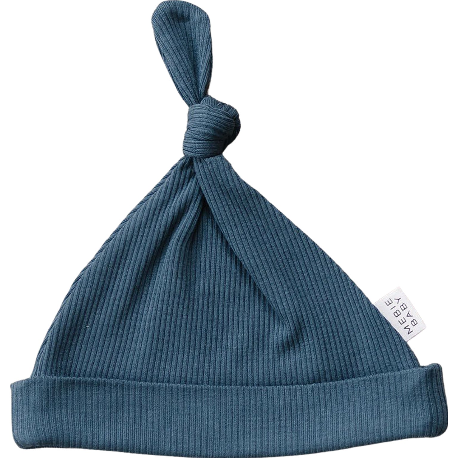 Navy Organic Ribbed Newborn Knot Hat  Mebie Baby   