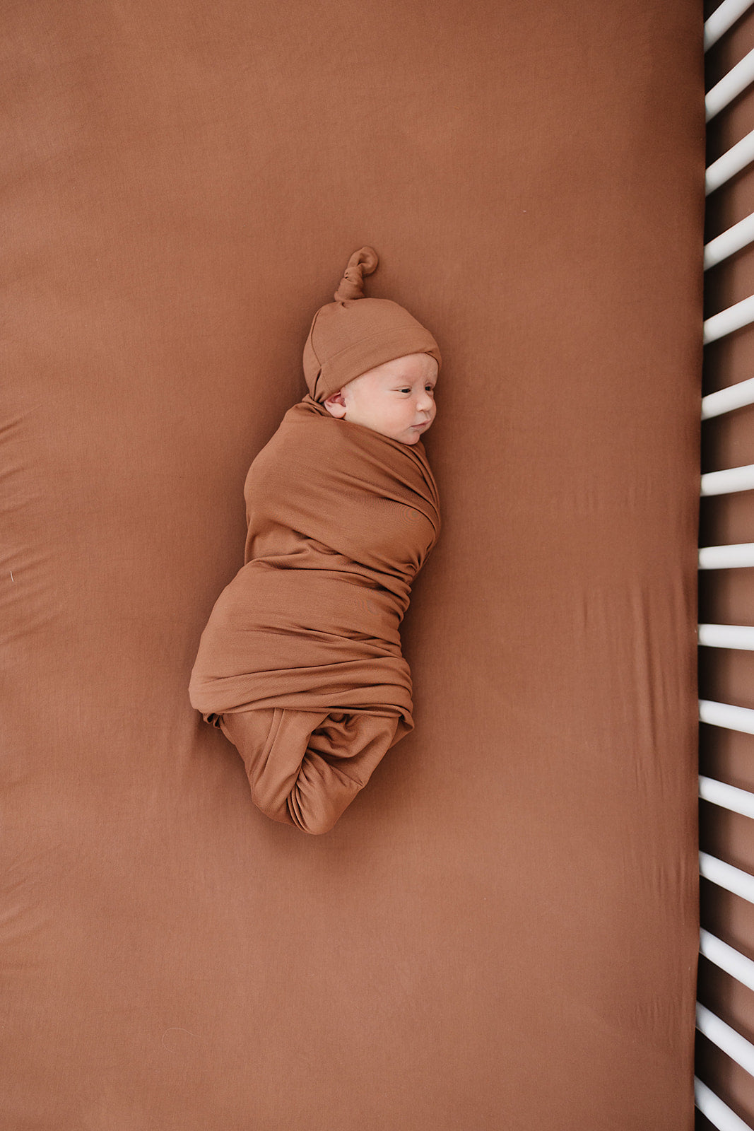 Rust Bamboo Stretch Crib Sheet  Mebie Baby   