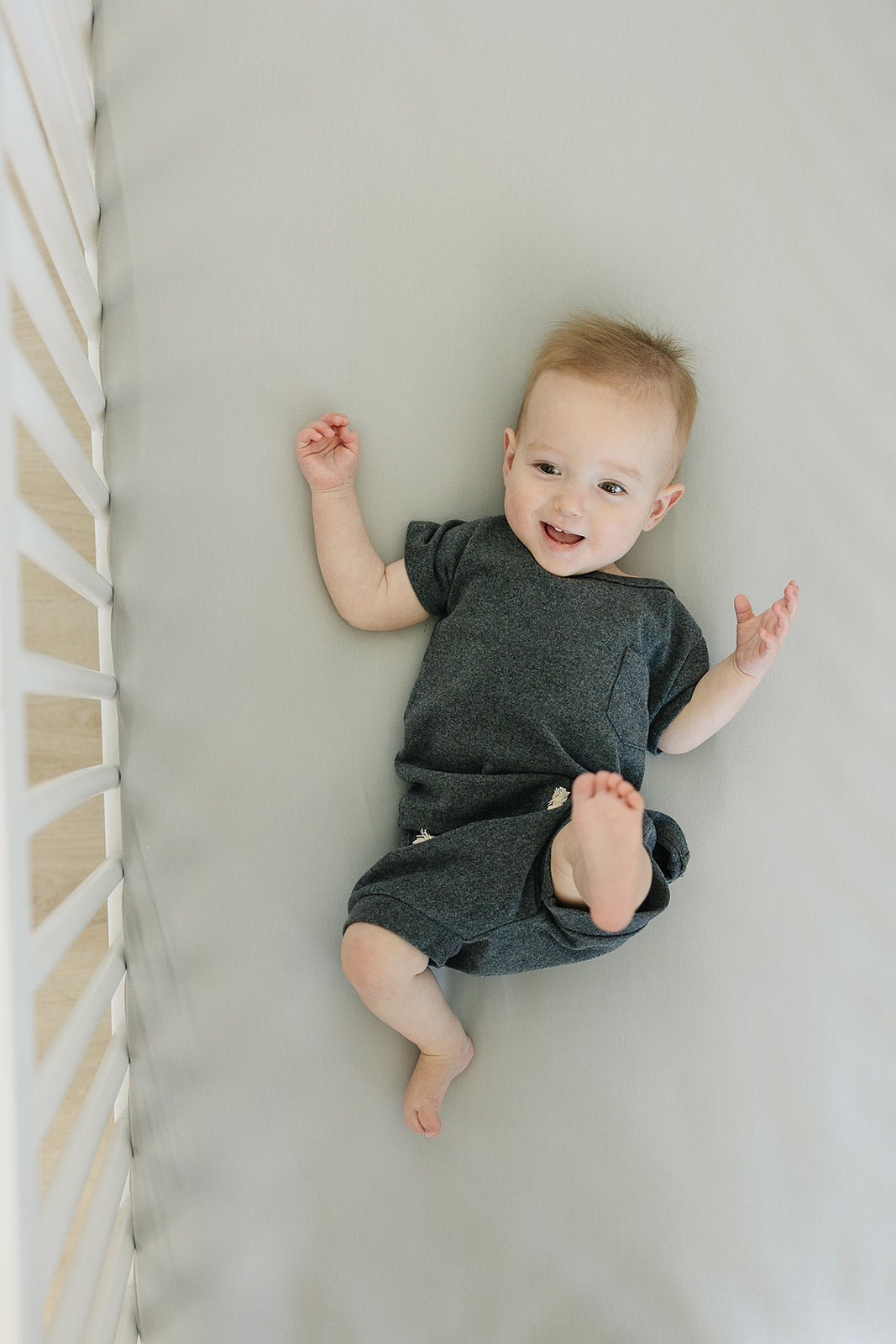 Stone Bamboo Stretch Crib Sheet  Mebie Baby   