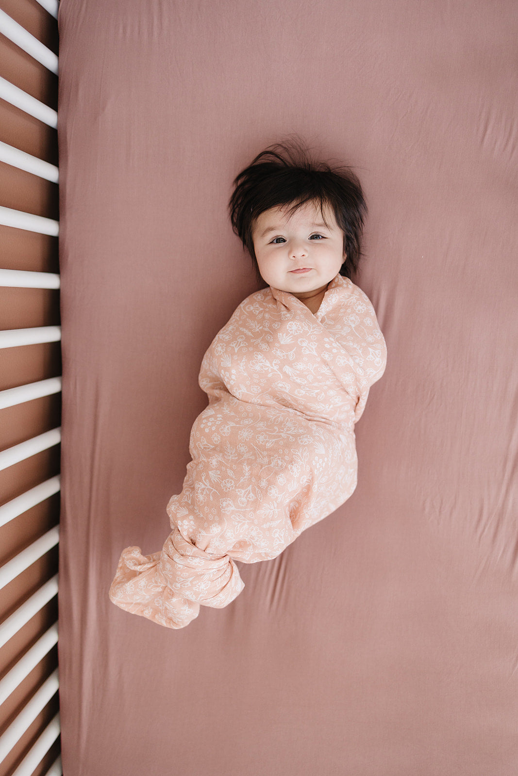 Dusty Rose Bamboo Stretch Crib Sheet  Mebie Baby   