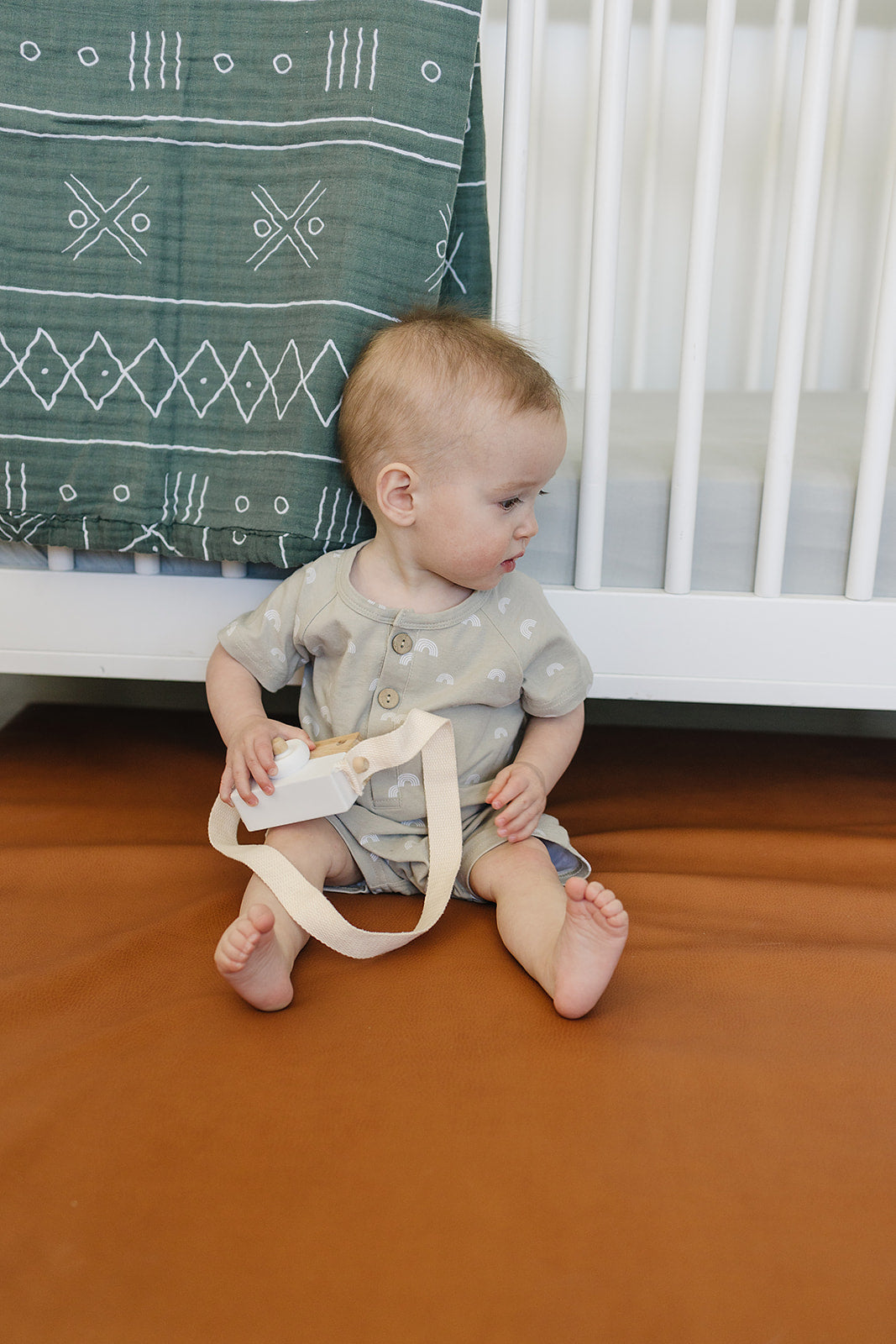 Stone Bamboo Stretch Crib Sheet  Mebie Baby   