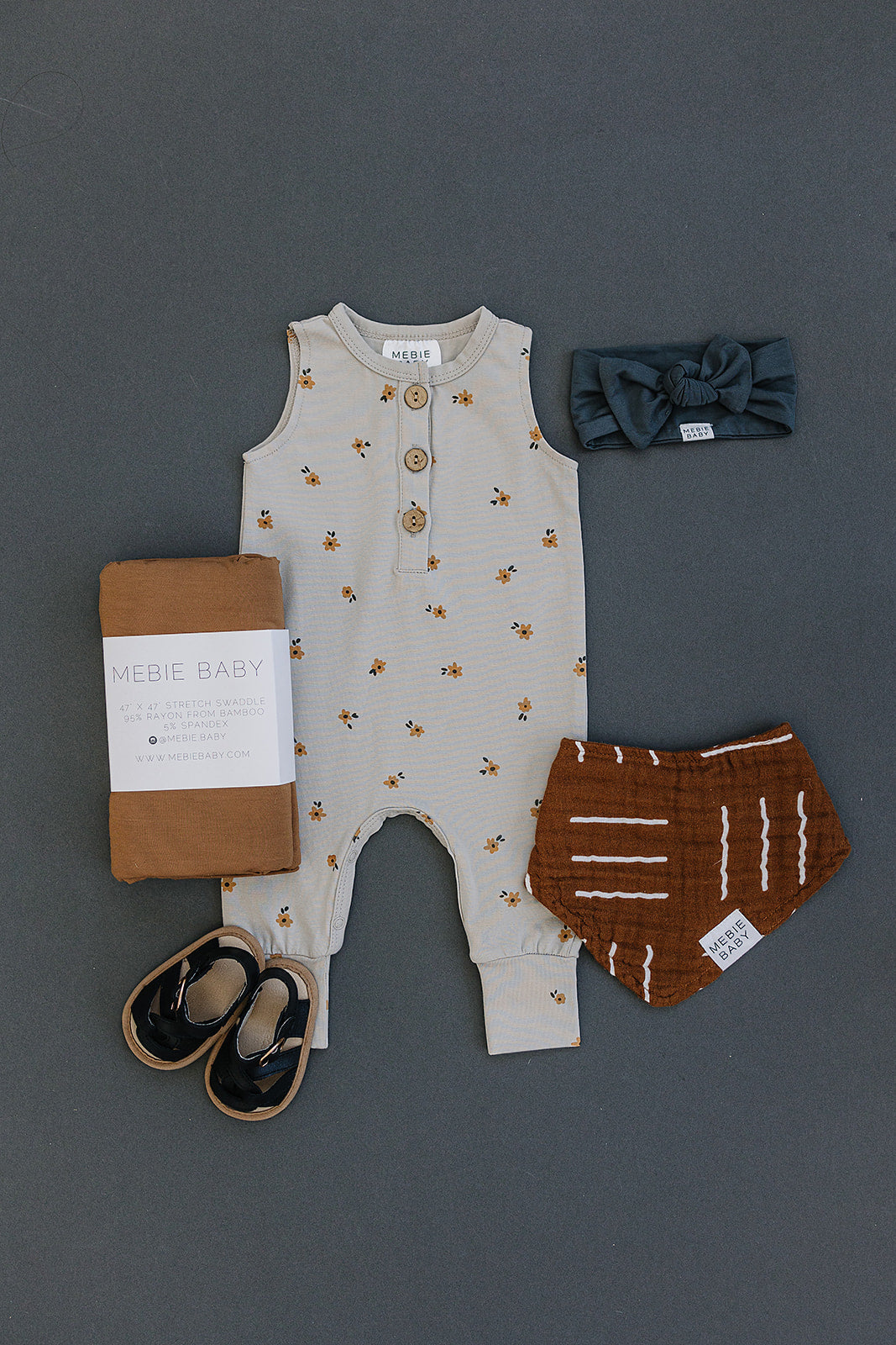 Floral Tank Romper  Mebie Baby   