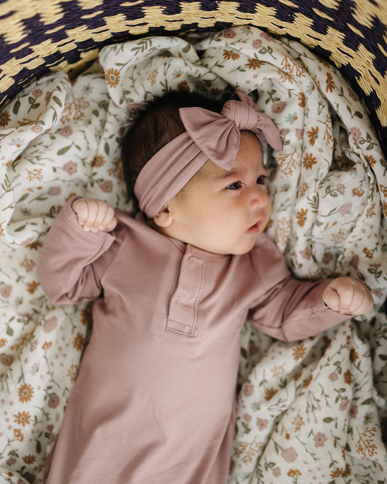 Dusty Rose Bamboo Head Wrap  Mebie Baby   