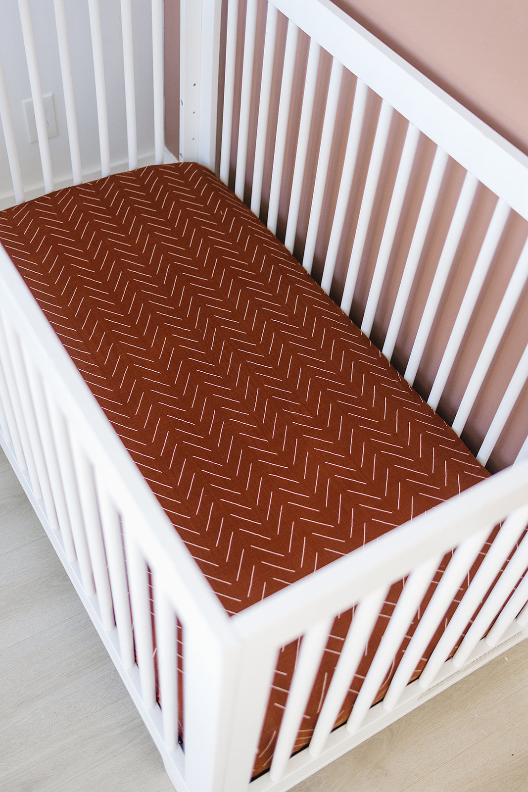 Rust Mudcloth Muslin Crib Sheet  Mebie Baby   