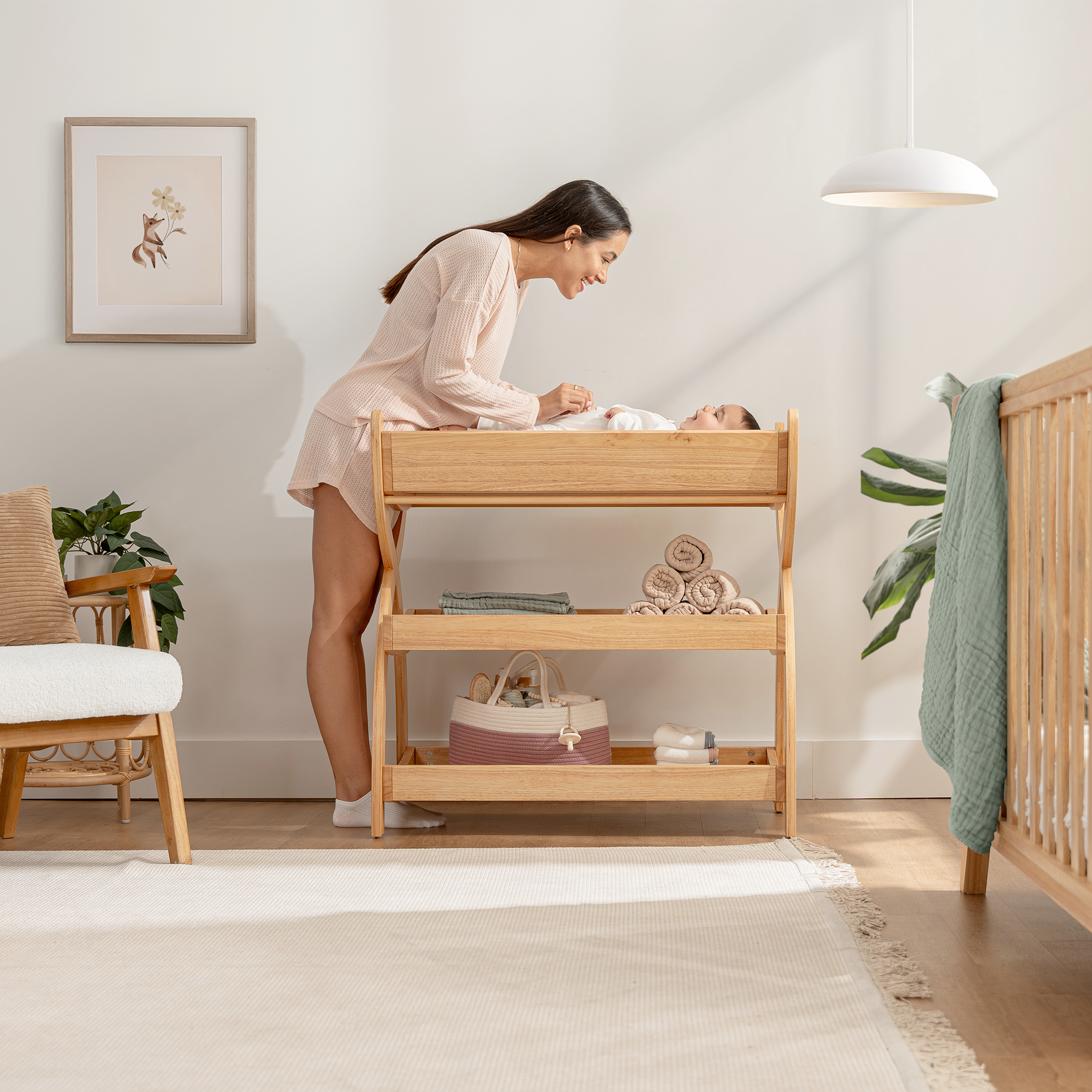 Baby Changing Table by Comfy Cubs - Natural Wood