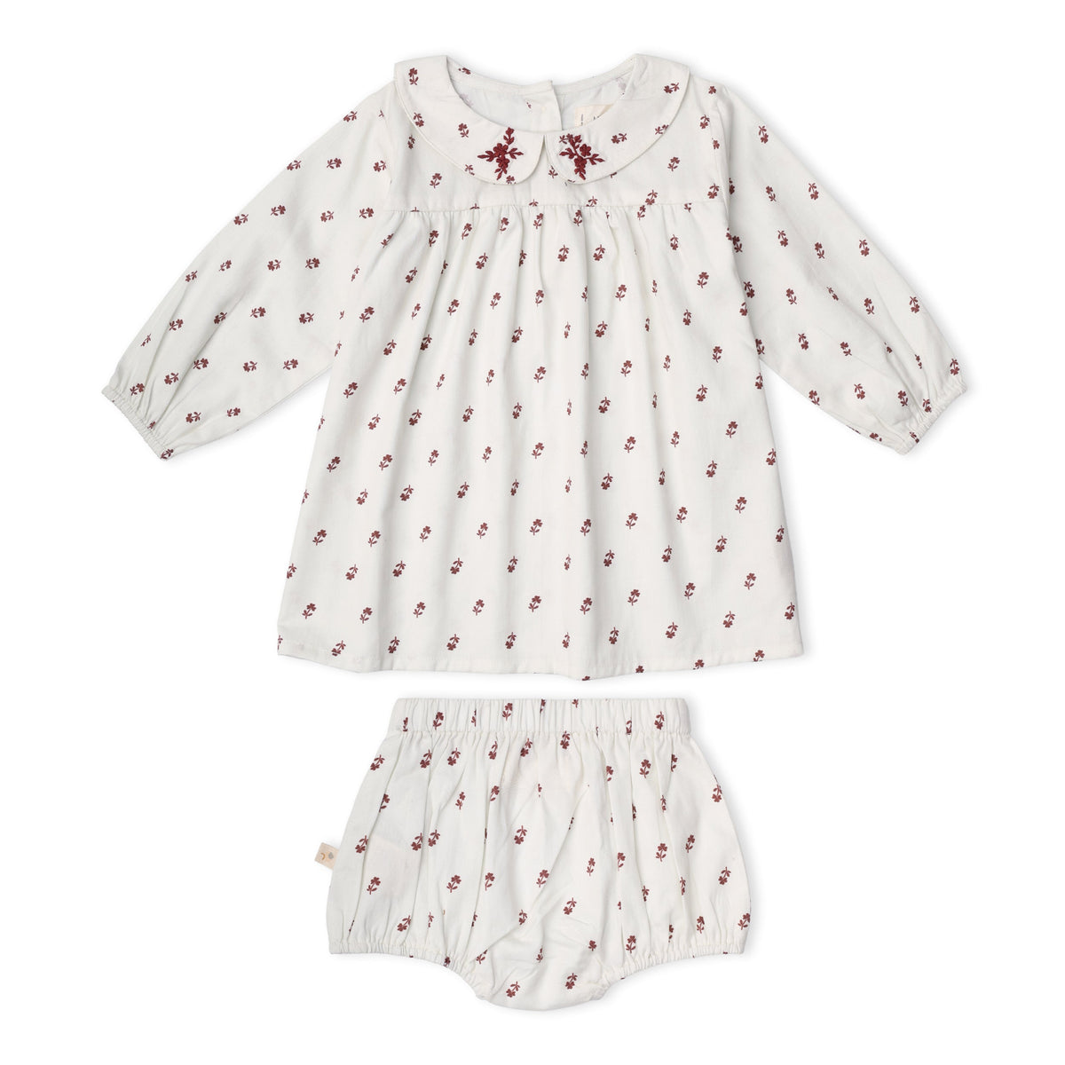 Organic Peter Pan Collar Dress - Forest Scatter