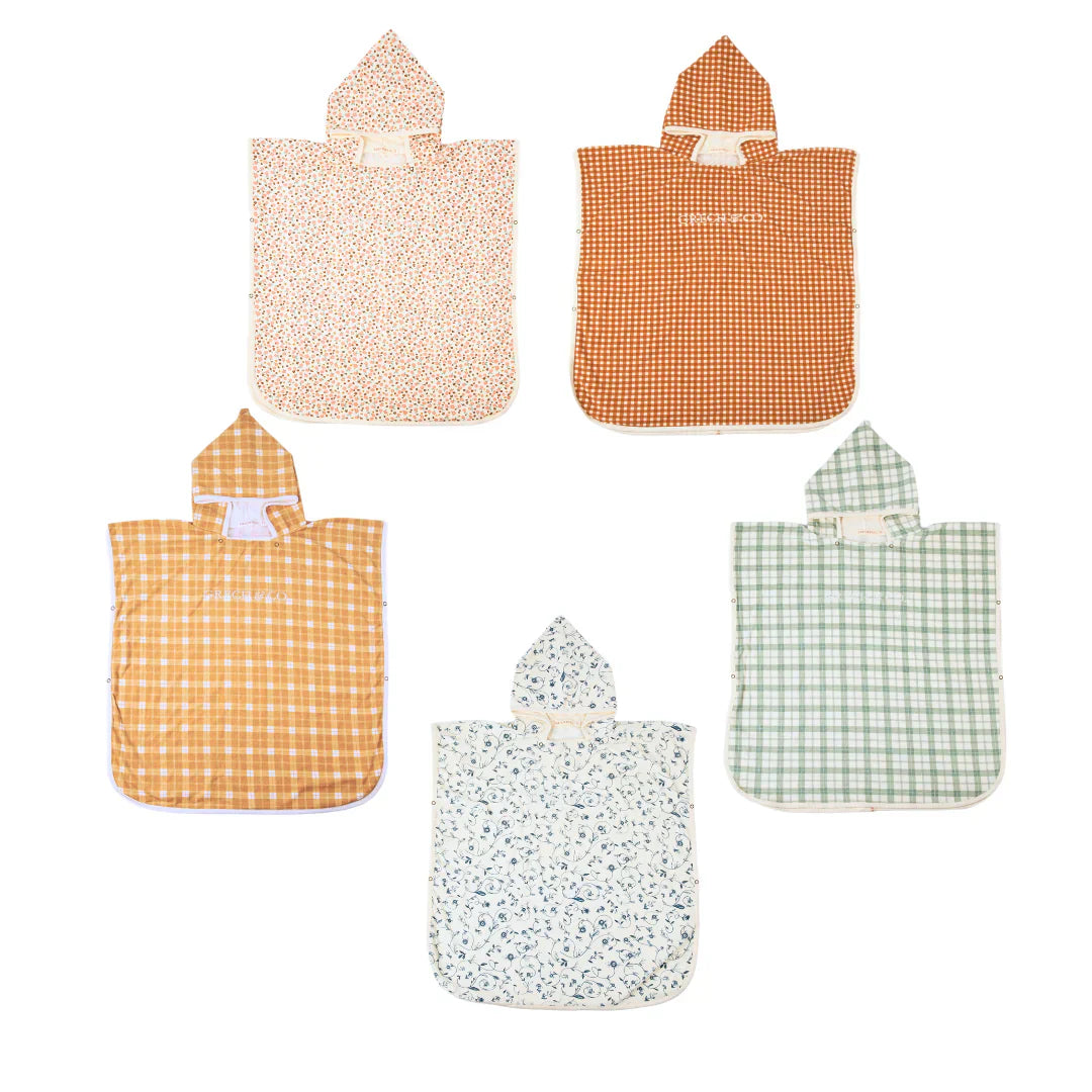 Bathing  Towel Poncho | Organic Cotton - Fern Plaid