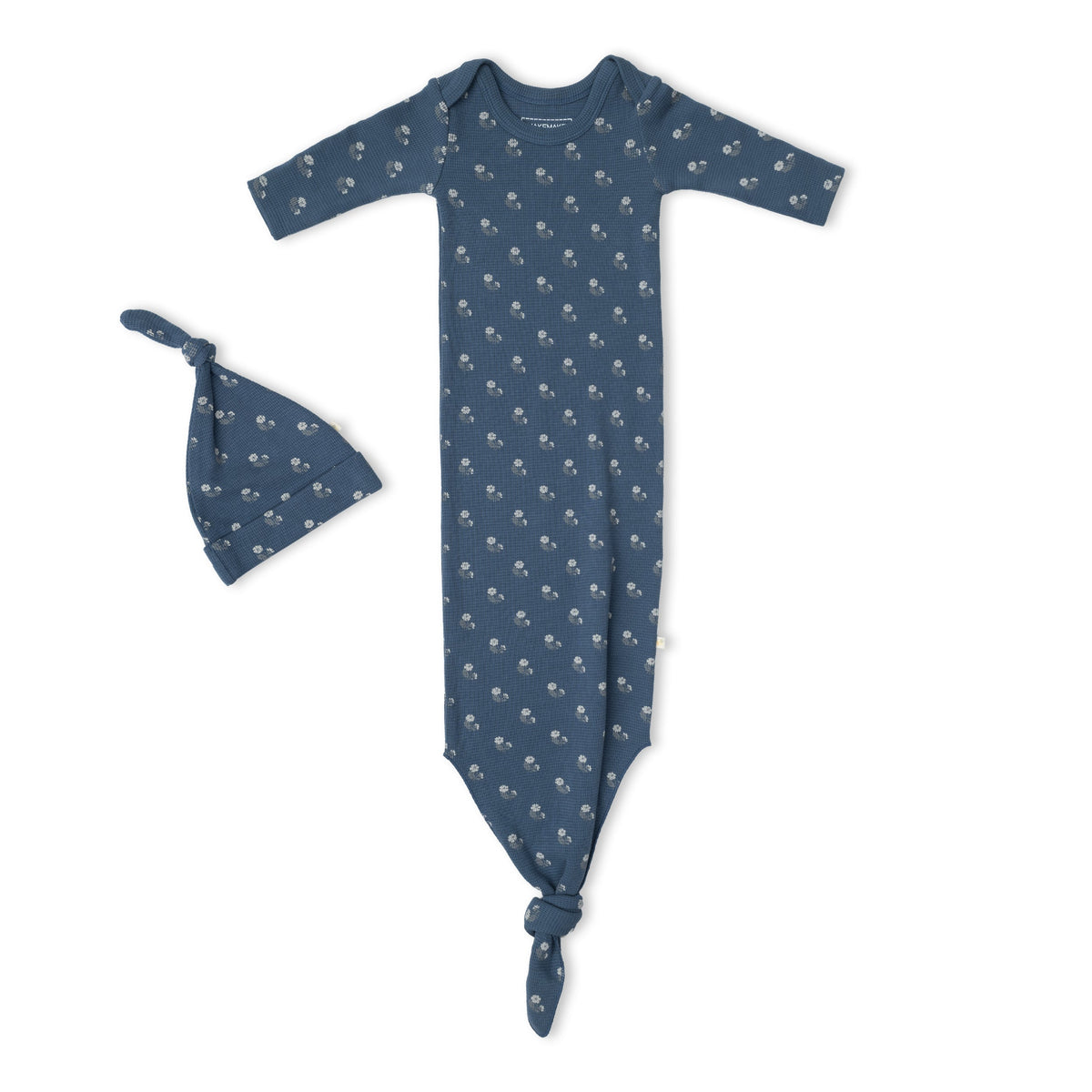 Organic Knotted Baby Gown - Indigo Blossom