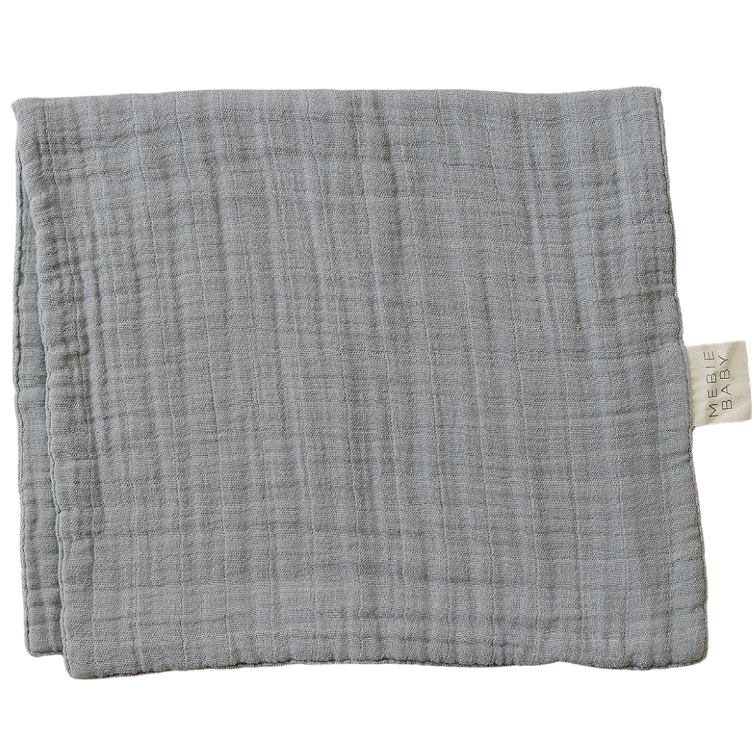 Dusty Blue Muslin Burp Cloth  Mebie Baby   