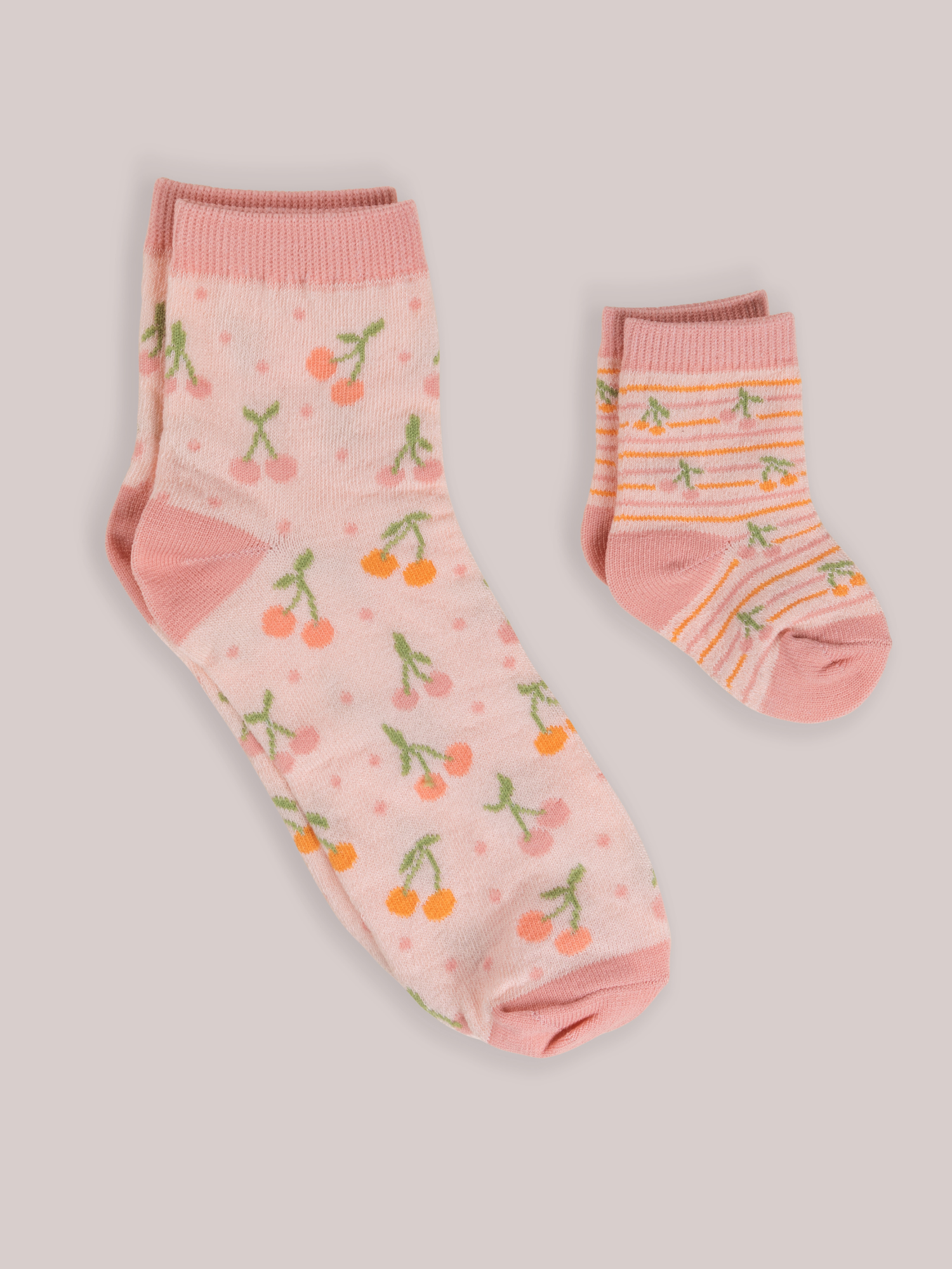 Mama & Me Matching Socks Set - Cherry Cute by Doodle By Meg