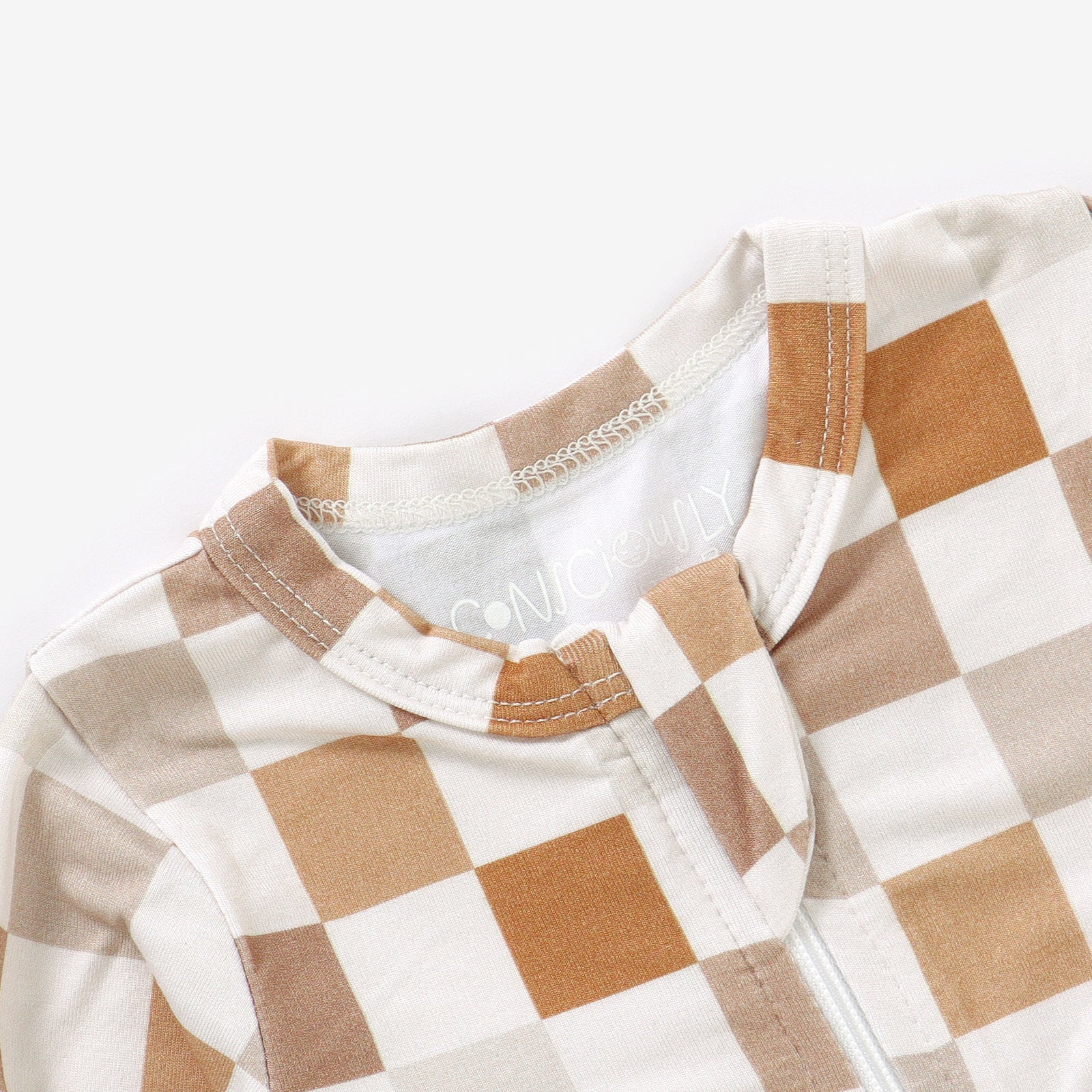 Bamboo Zip Baby Pajamas - Checkered