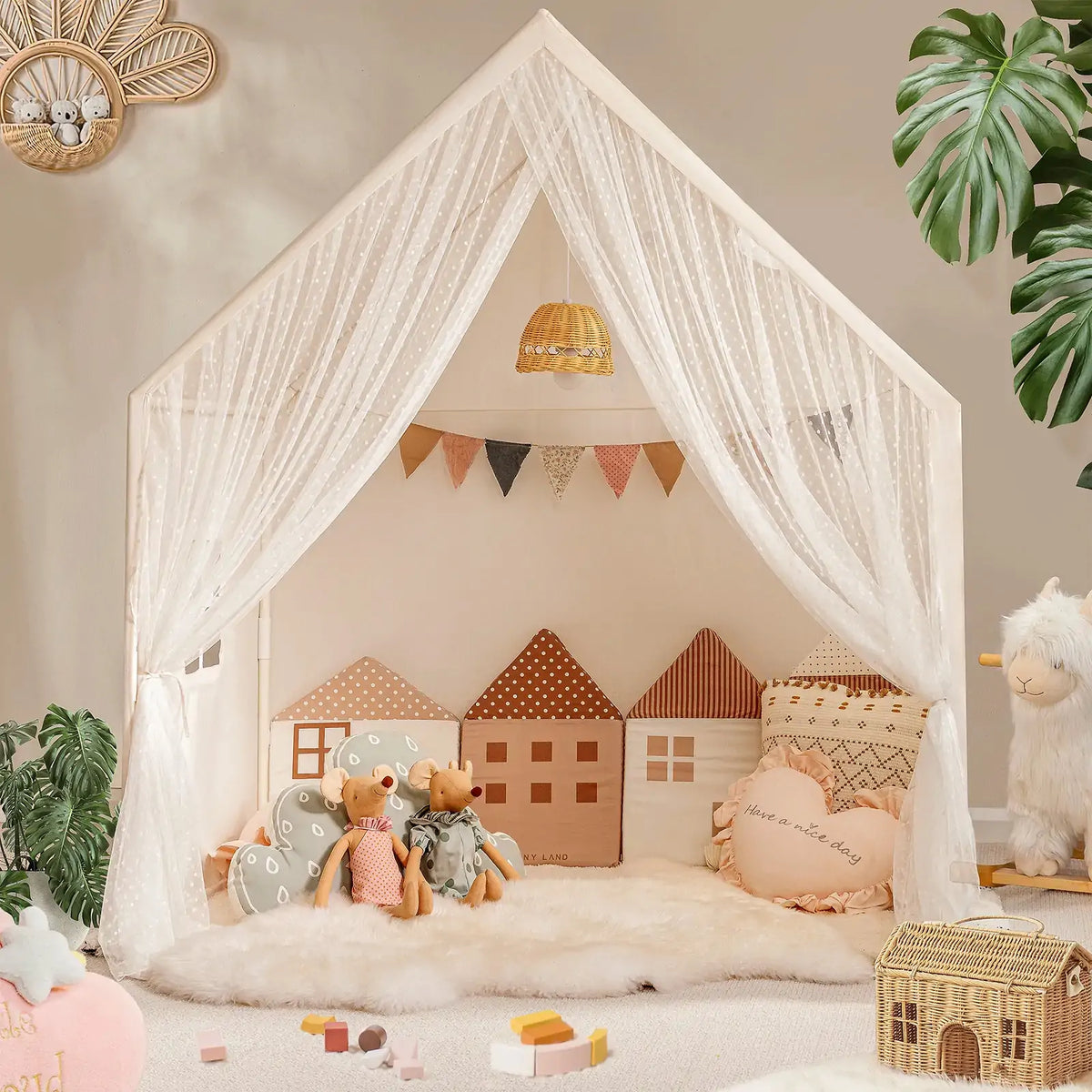 Tiny Land® Kids Tent – Large Cozy Tent with Star Lights