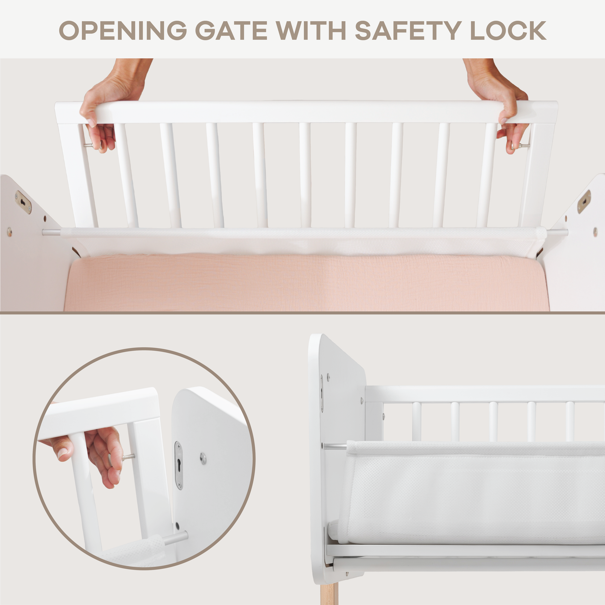 Wooden Bedside Bassinet Sleeper