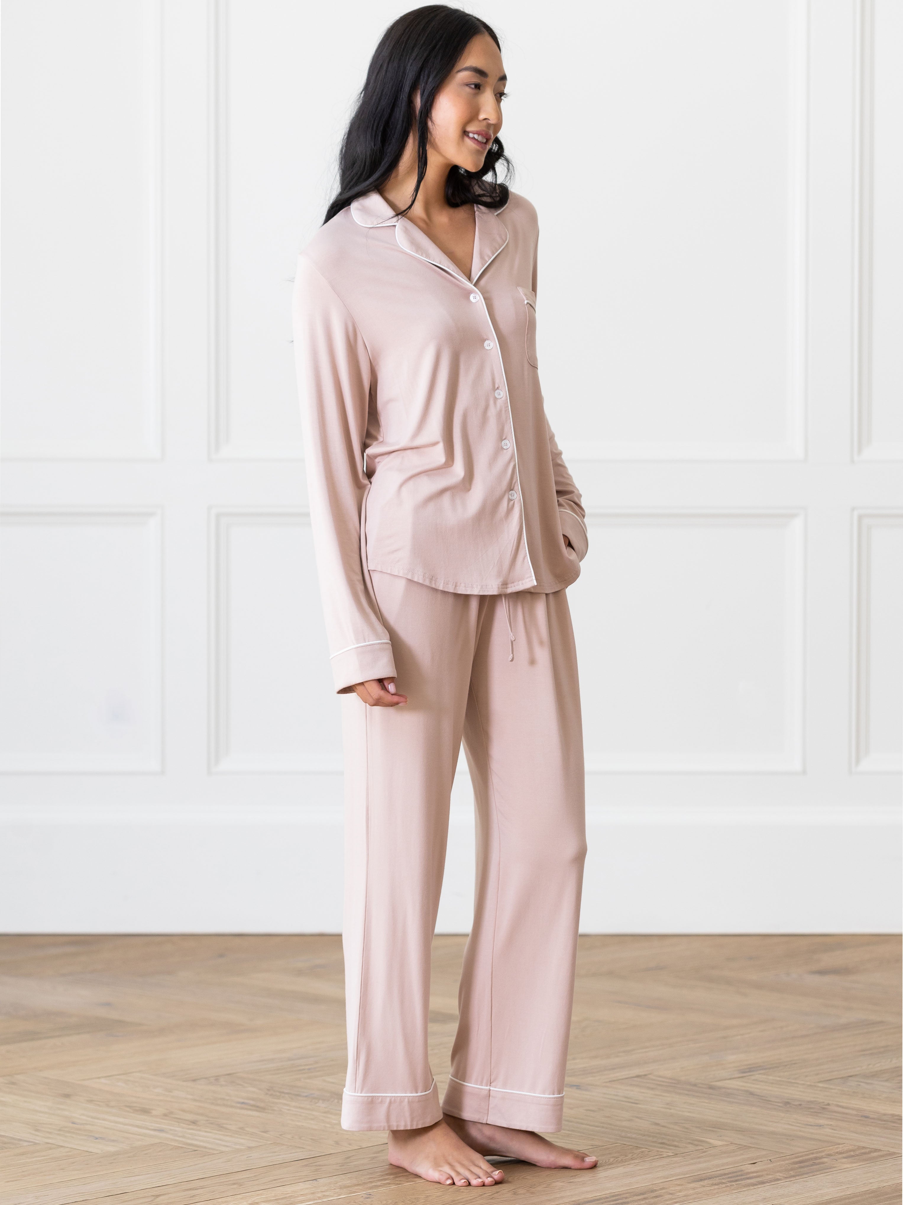Women's Bamboo Stretch-Knit Long Sleeve Pajama Set TALL