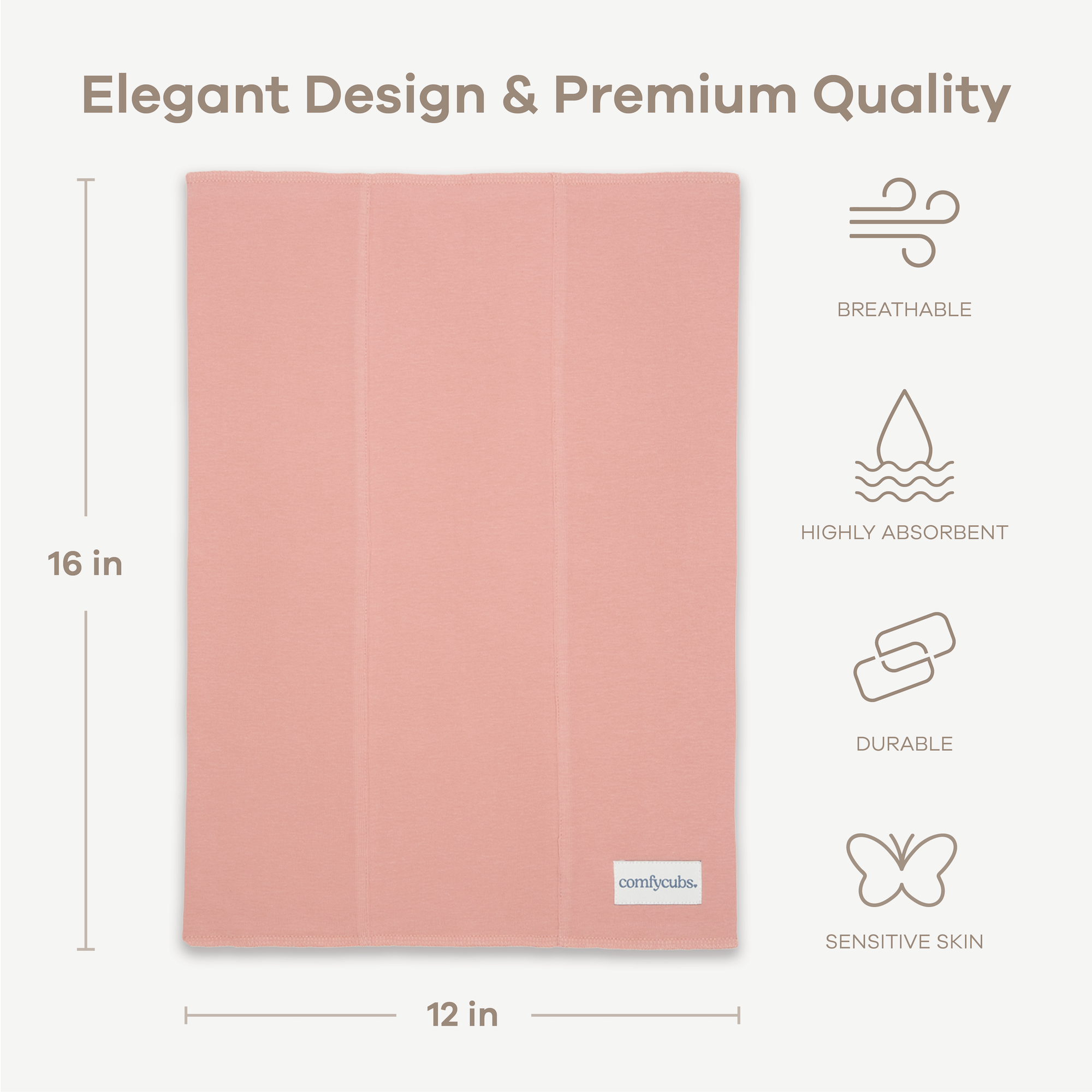 Cotton Burp Cloths in Bold Blush