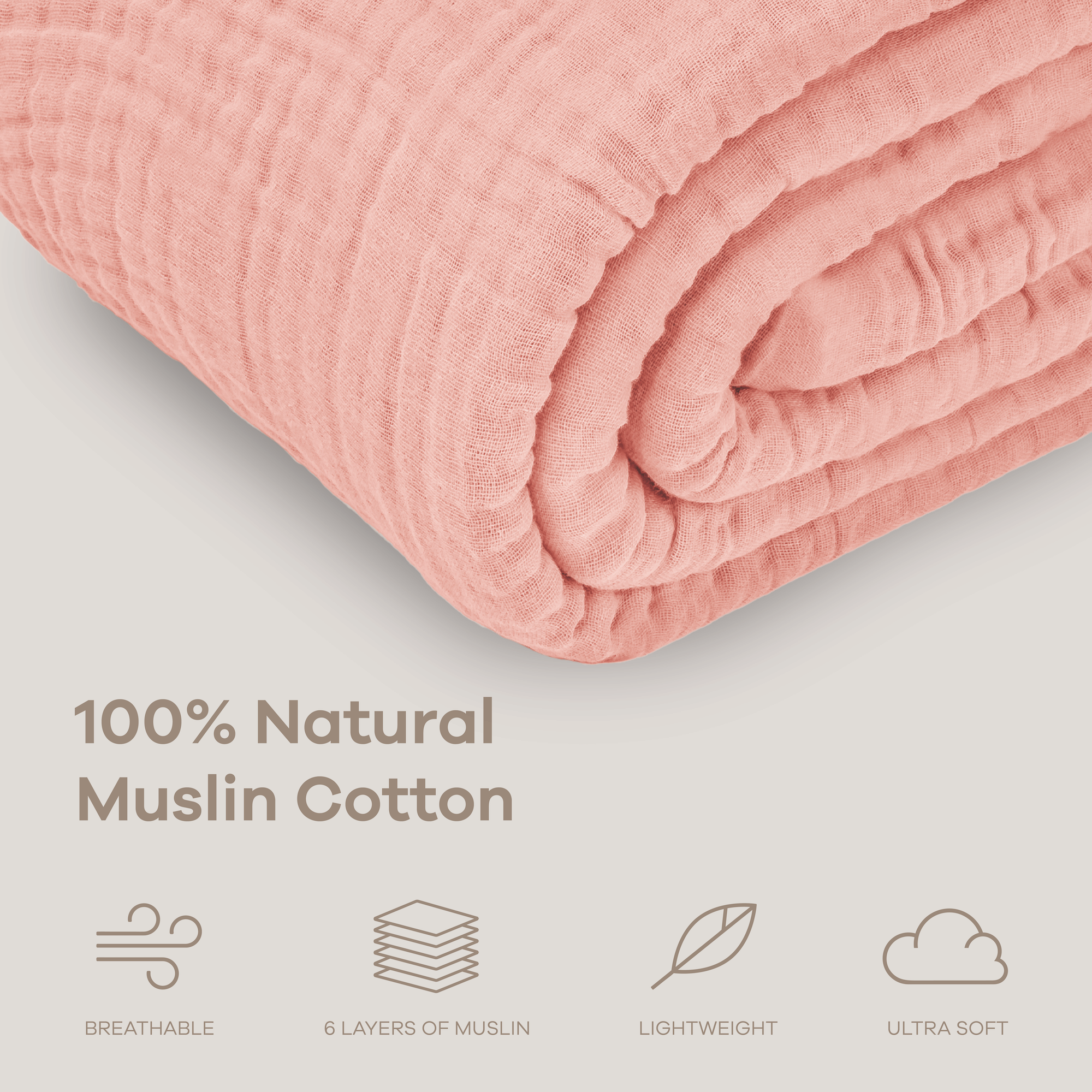 Adult Muslin Blanket in Bold Blush