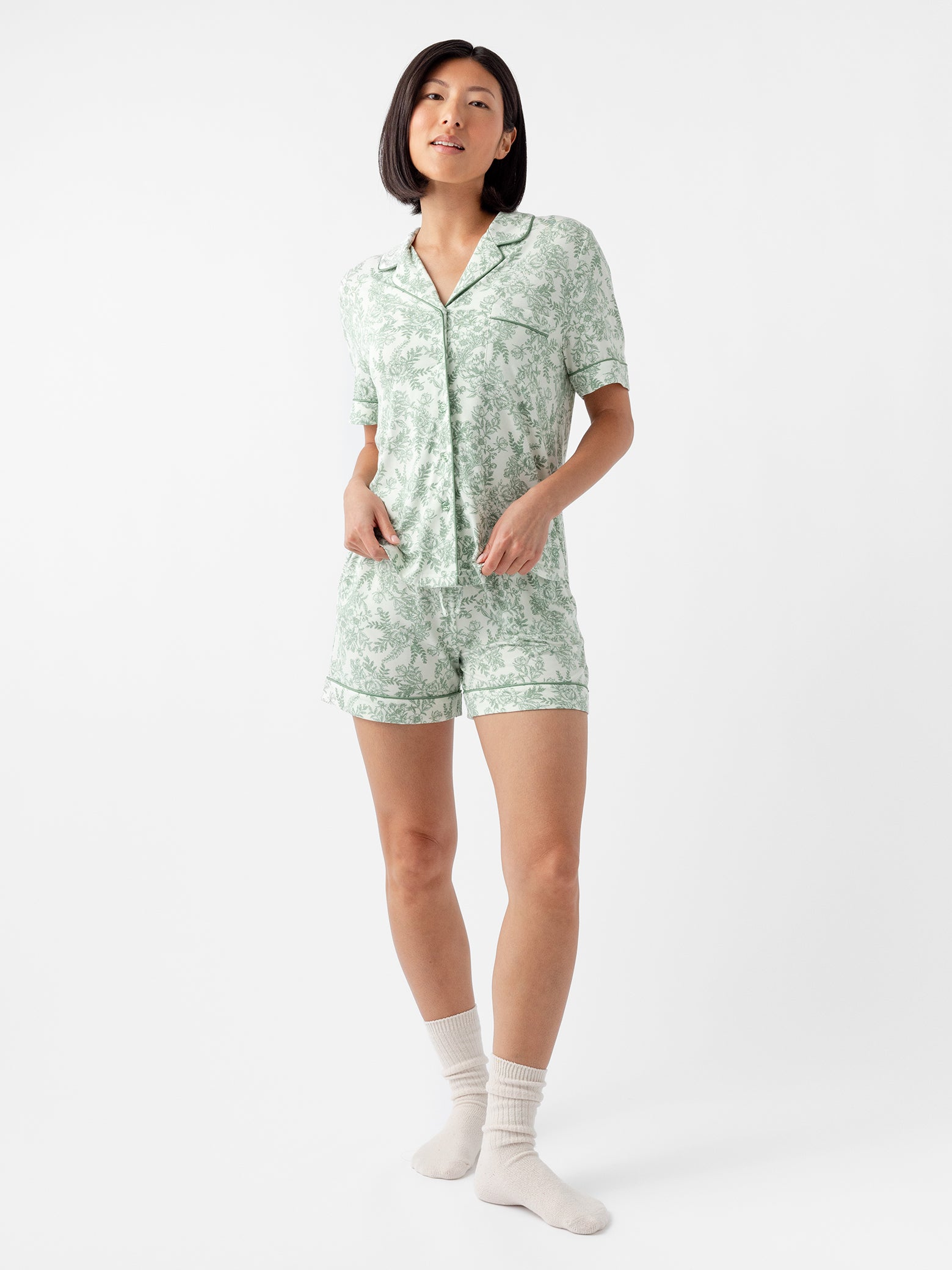 Women's Bamboo Stretch-Knit Short Sleeve Pajama Set