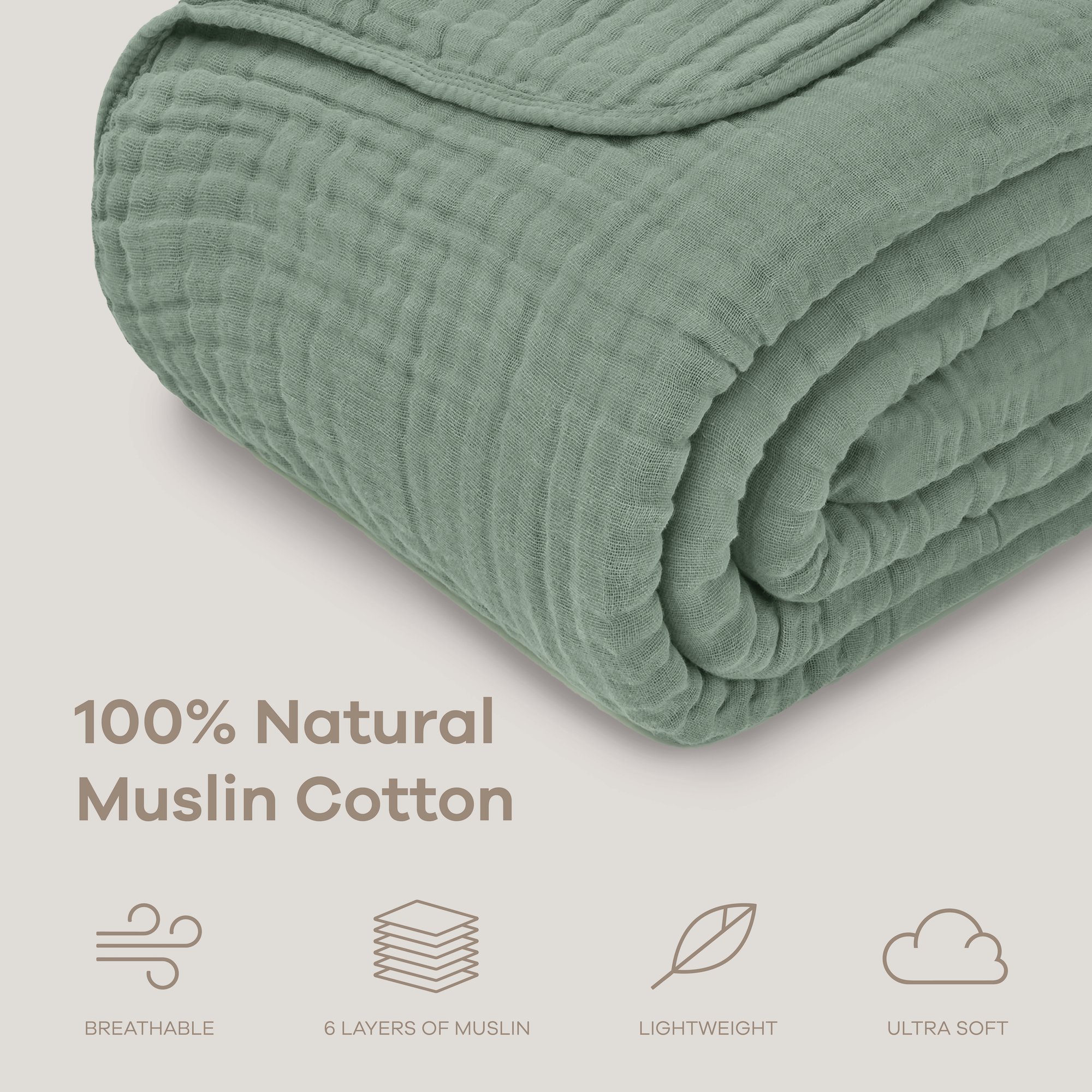 Adult Muslin Blanket in Fern