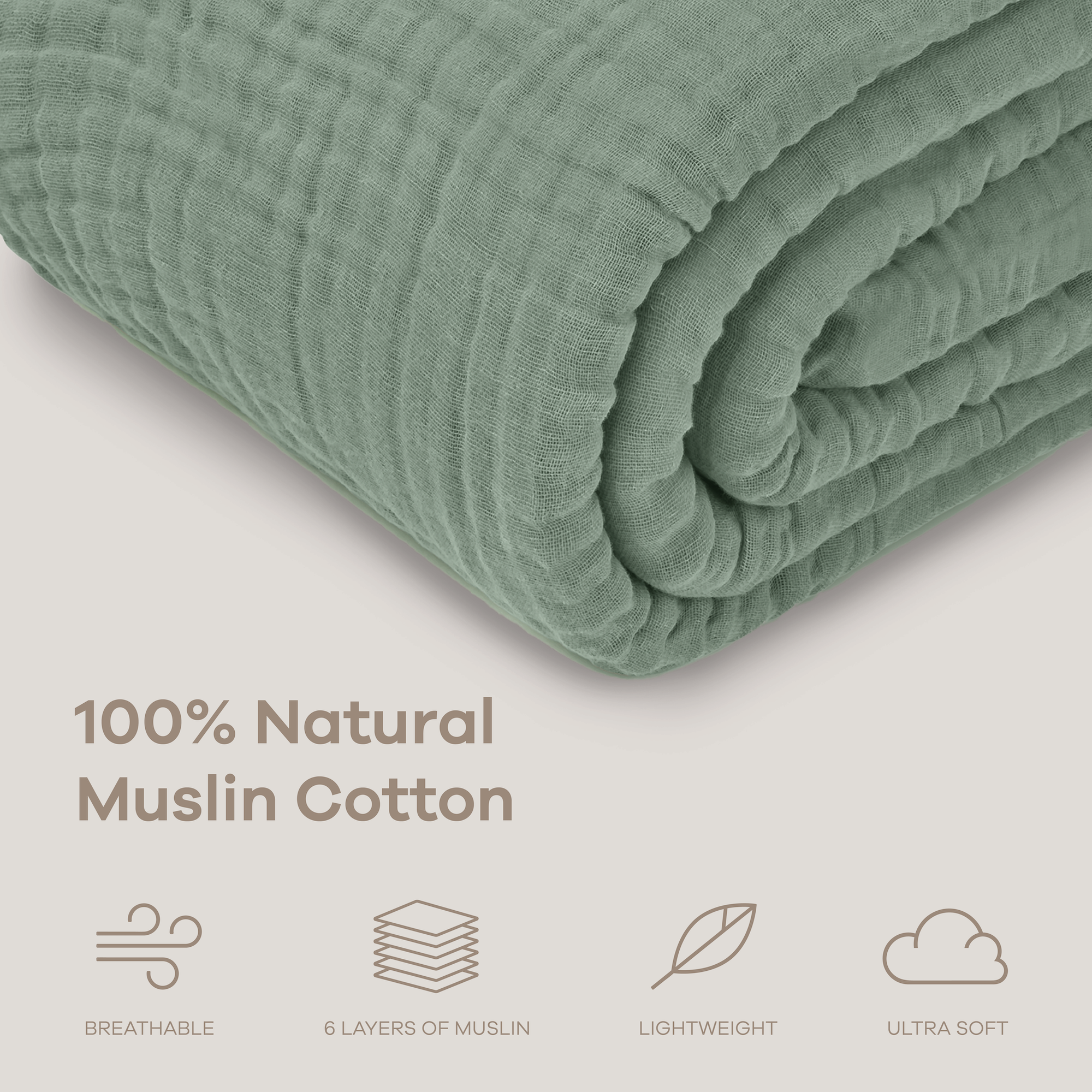 Adult Muslin Blanket in Fern
