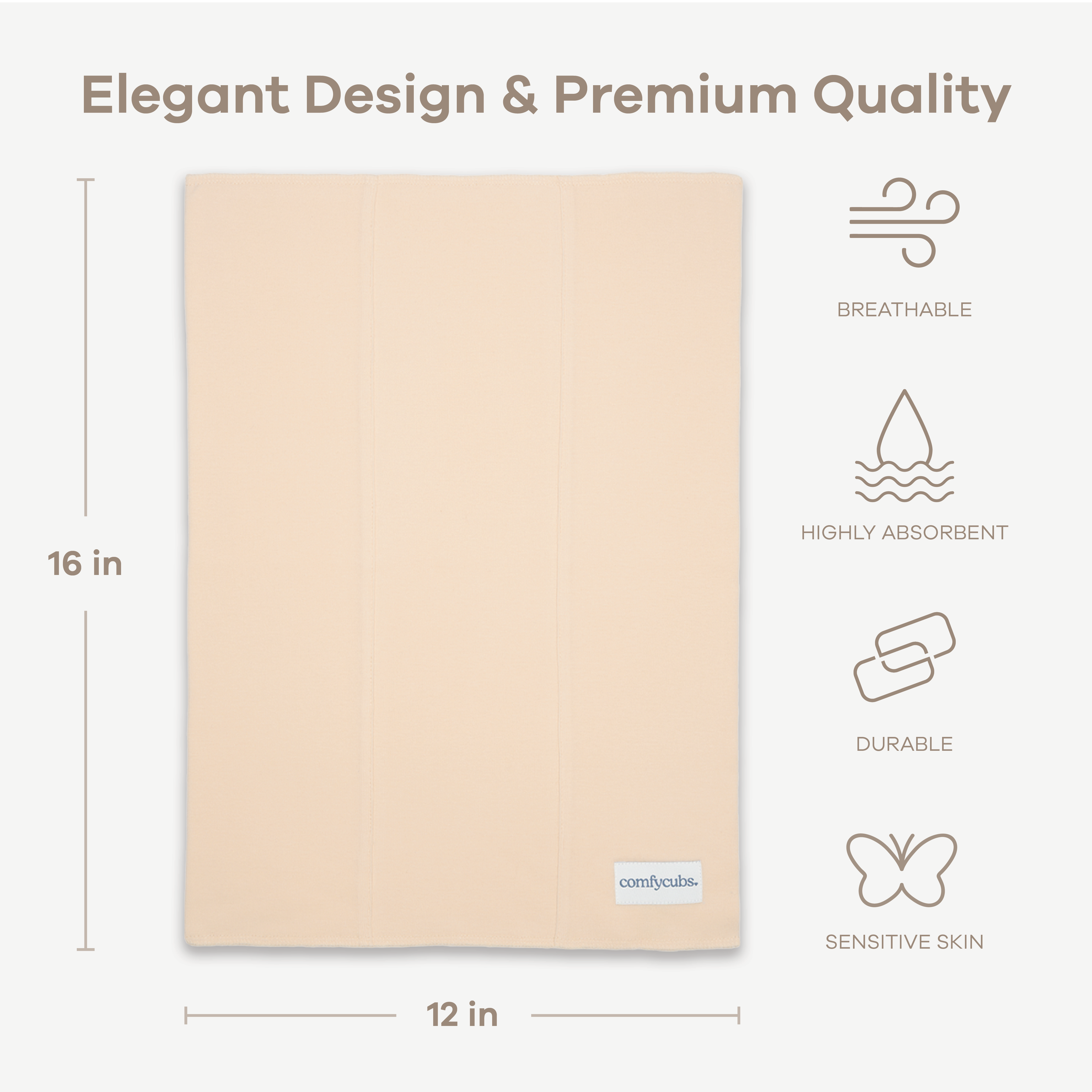 Cotton Burp Cloths in Cream