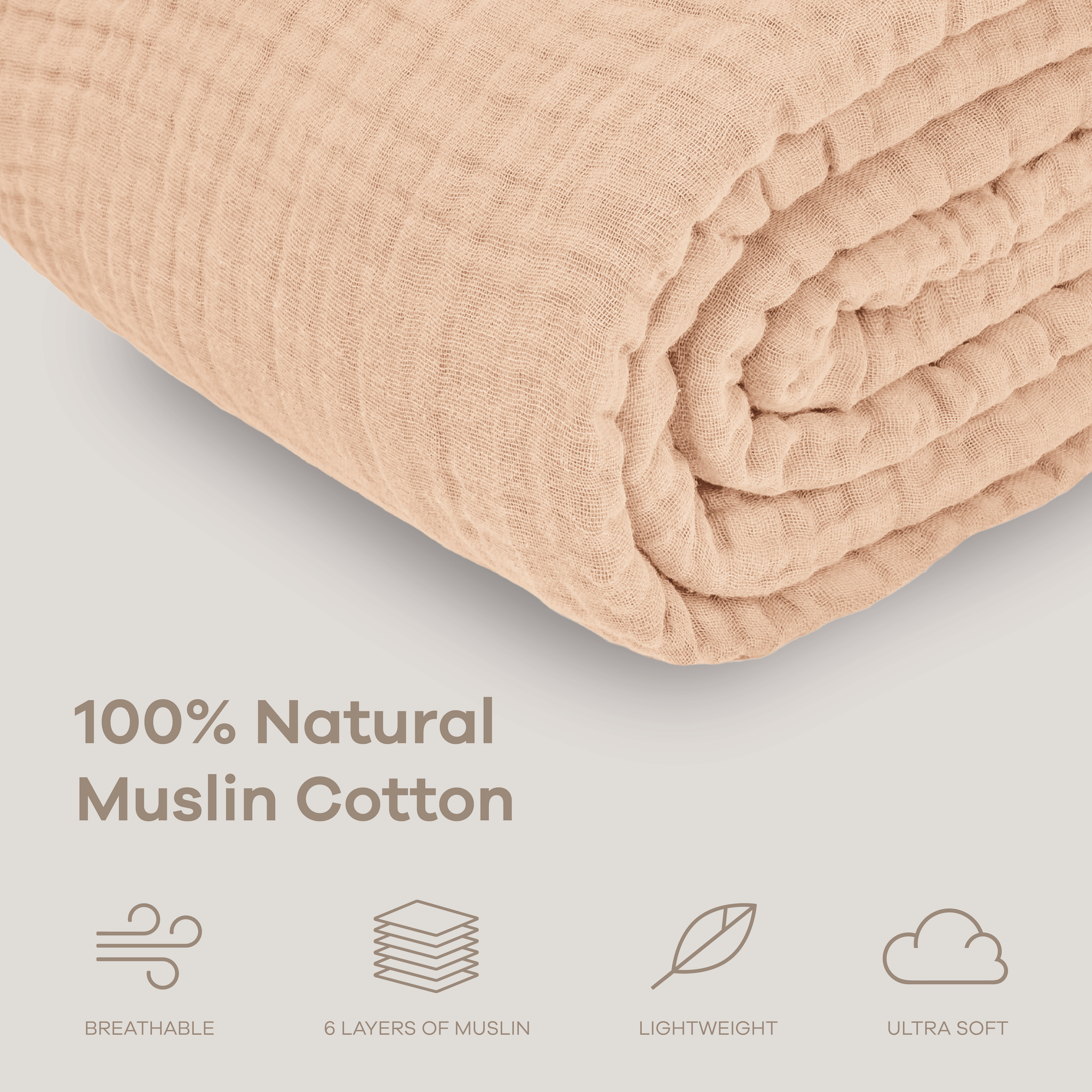 Adult Muslin Blanket in Cream