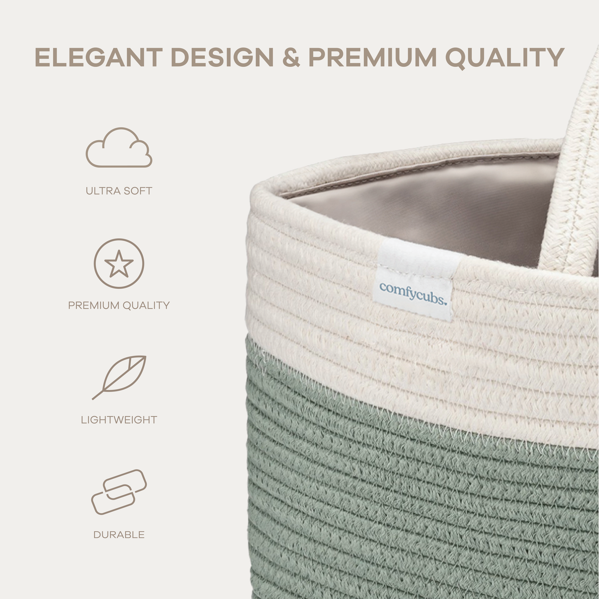 Rope Diaper Caddy in Sage