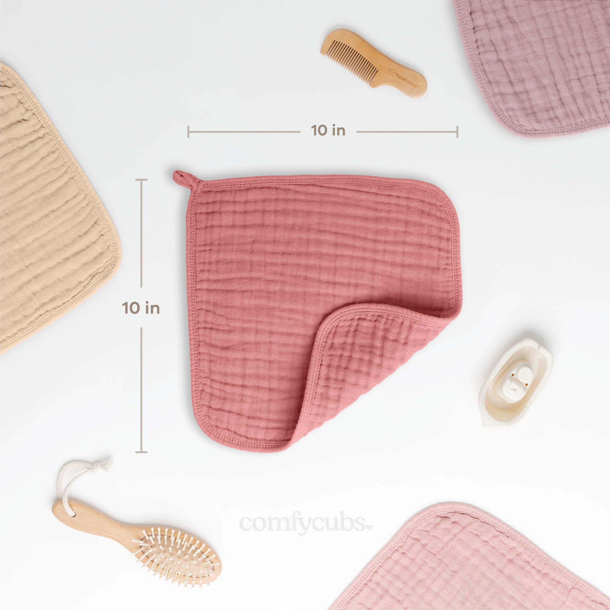 Muslin Washcloths in Multi-Girl