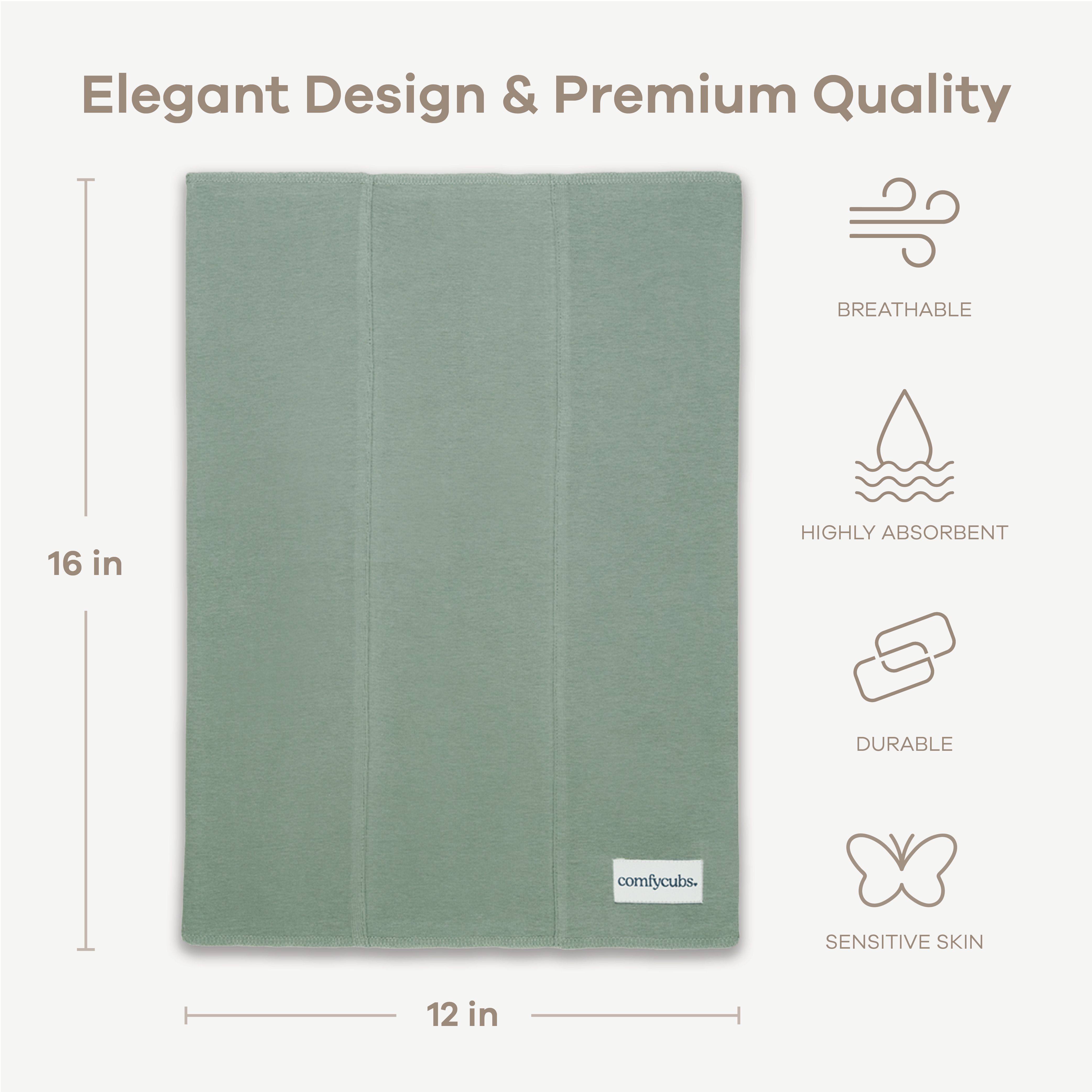 Cotton Burp Cloths in Fern