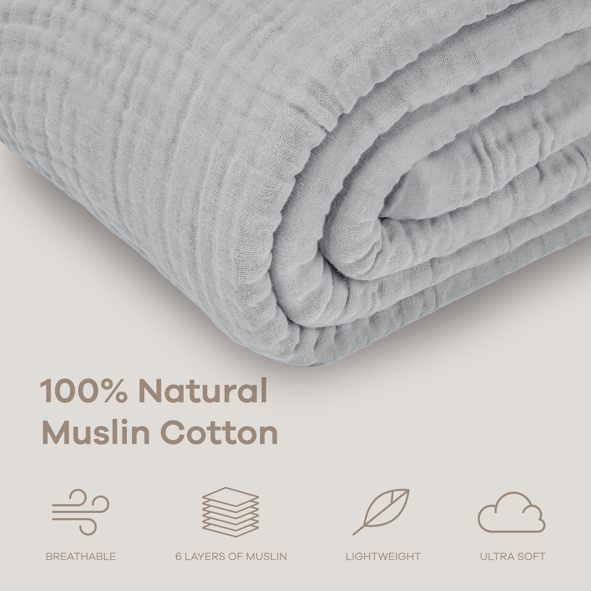 Adult Muslin Blanket in Heather Blue