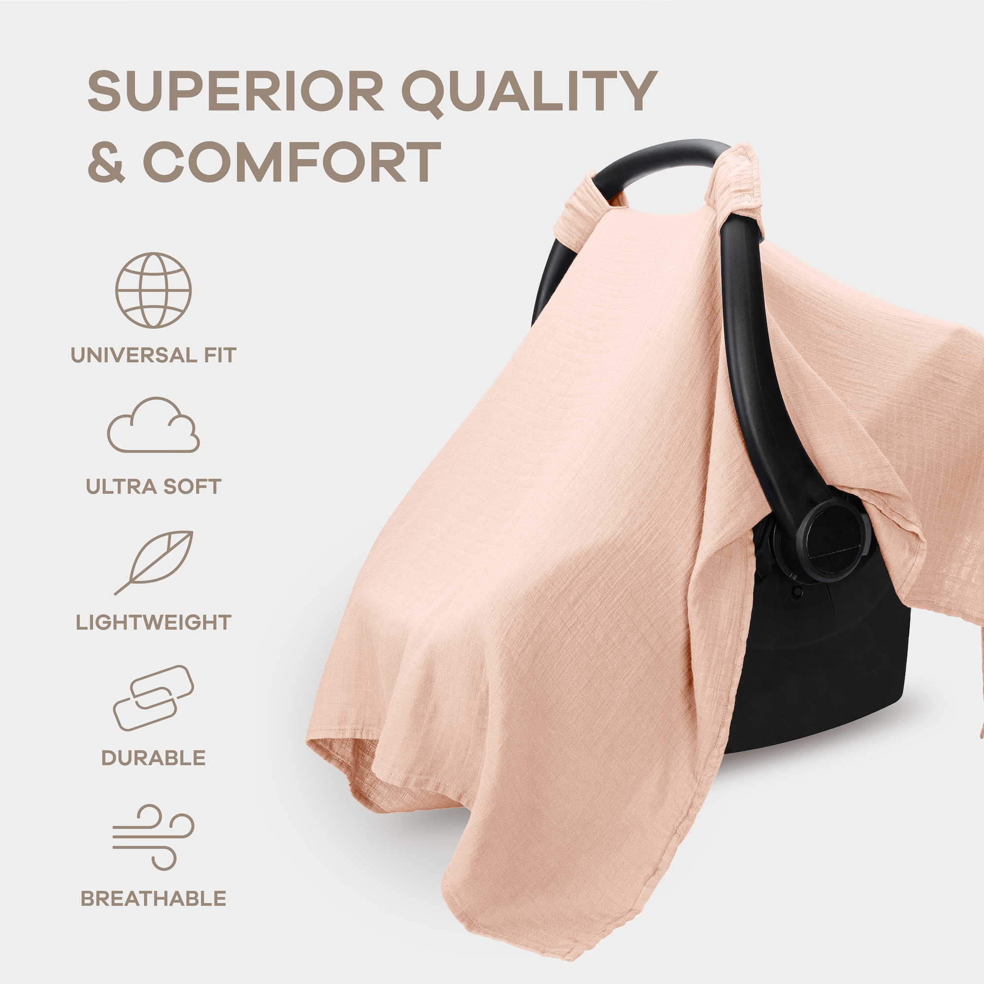 Baby Car Seat Cover in Blush