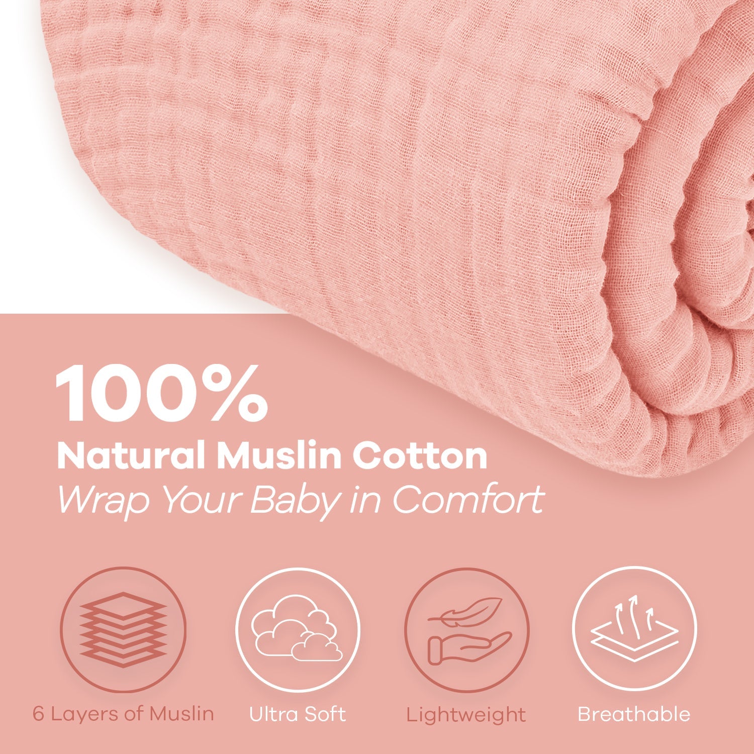 Adult Muslin Blanket by Comfy Cubs in Lace Pink