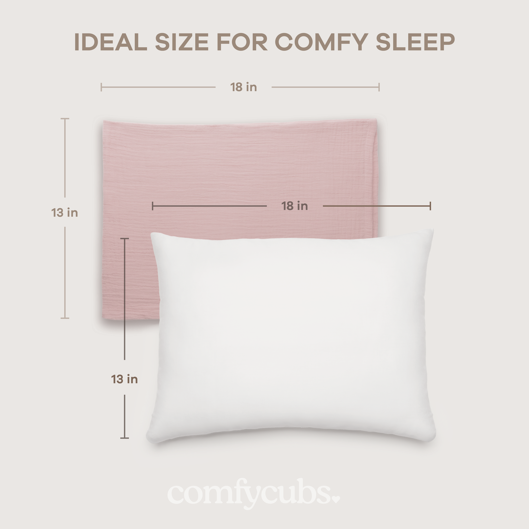 Toddler Pillows with Soft Muslin Pillow Case in Mauve