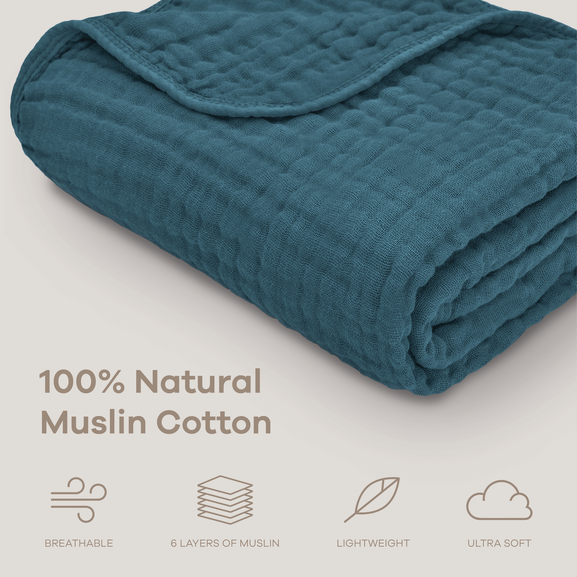 Baby Muslin Blanket in Neptune